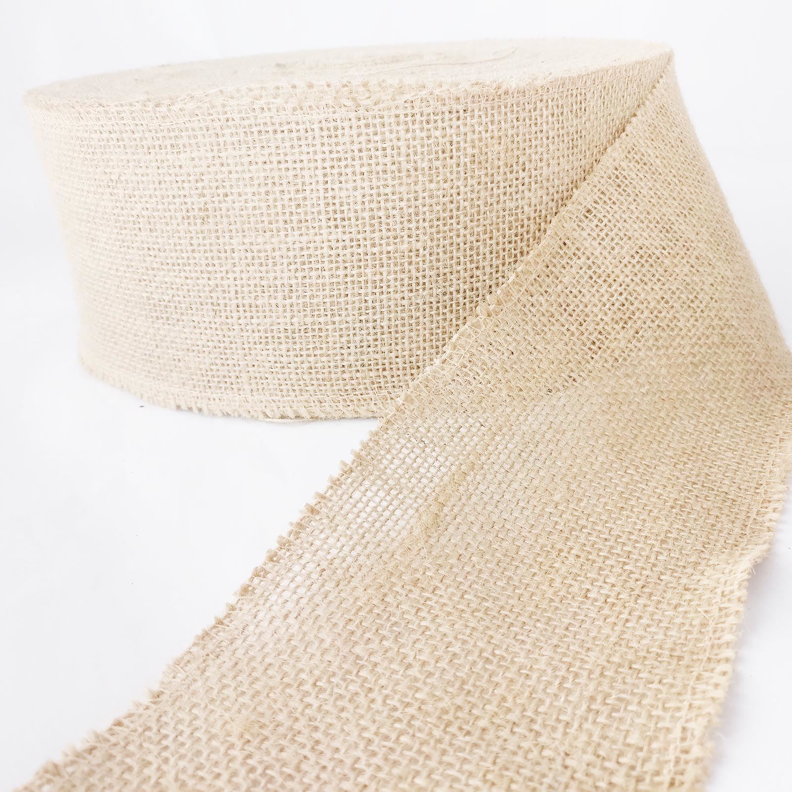 Overlocked Natural Hessian Ribbon - Premium 2cm - 10cm Jute Burlap Vintage - Picture 17 of 17