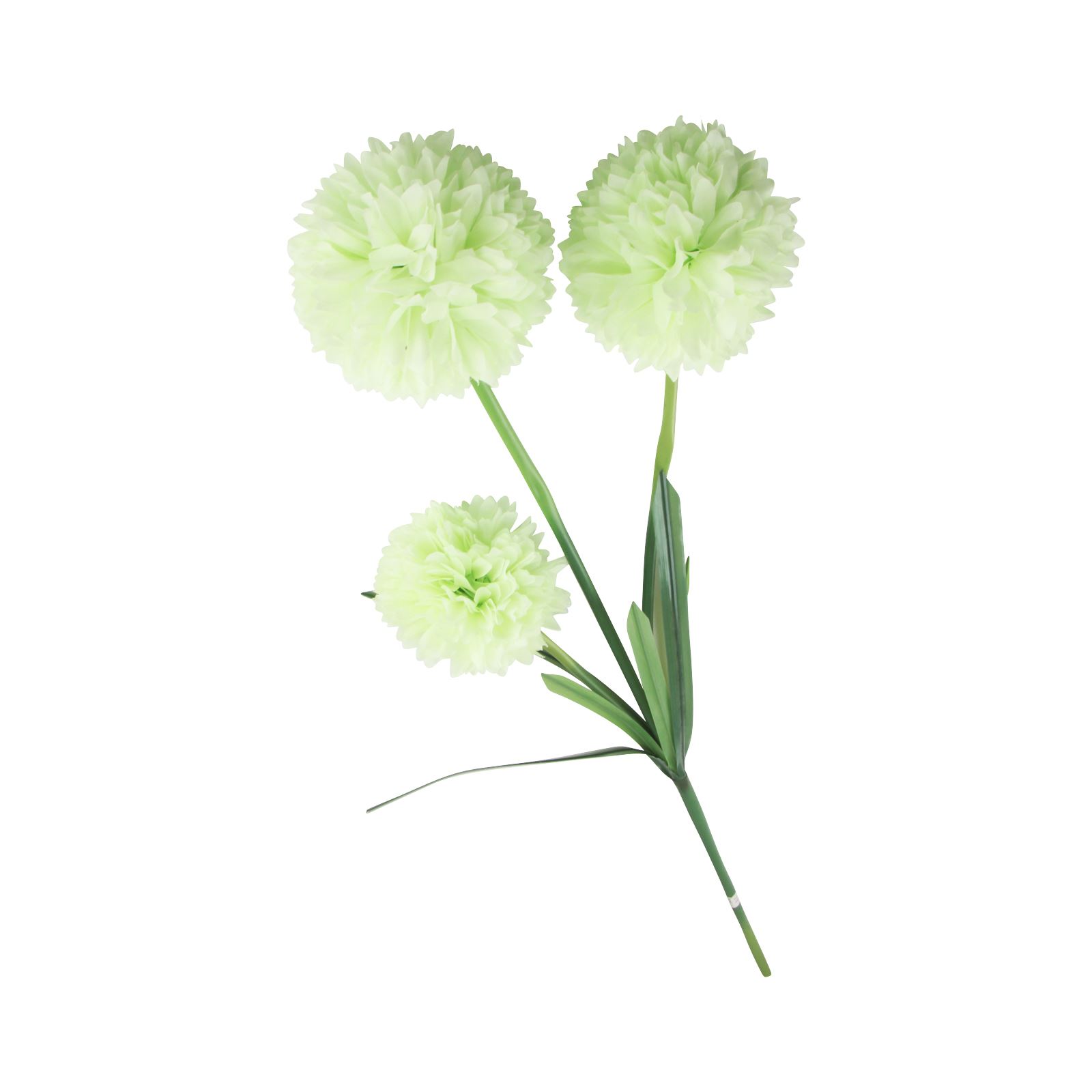 3 Headed Large Pompom Allium Spray Artificial Silk Flowers Fake Stem