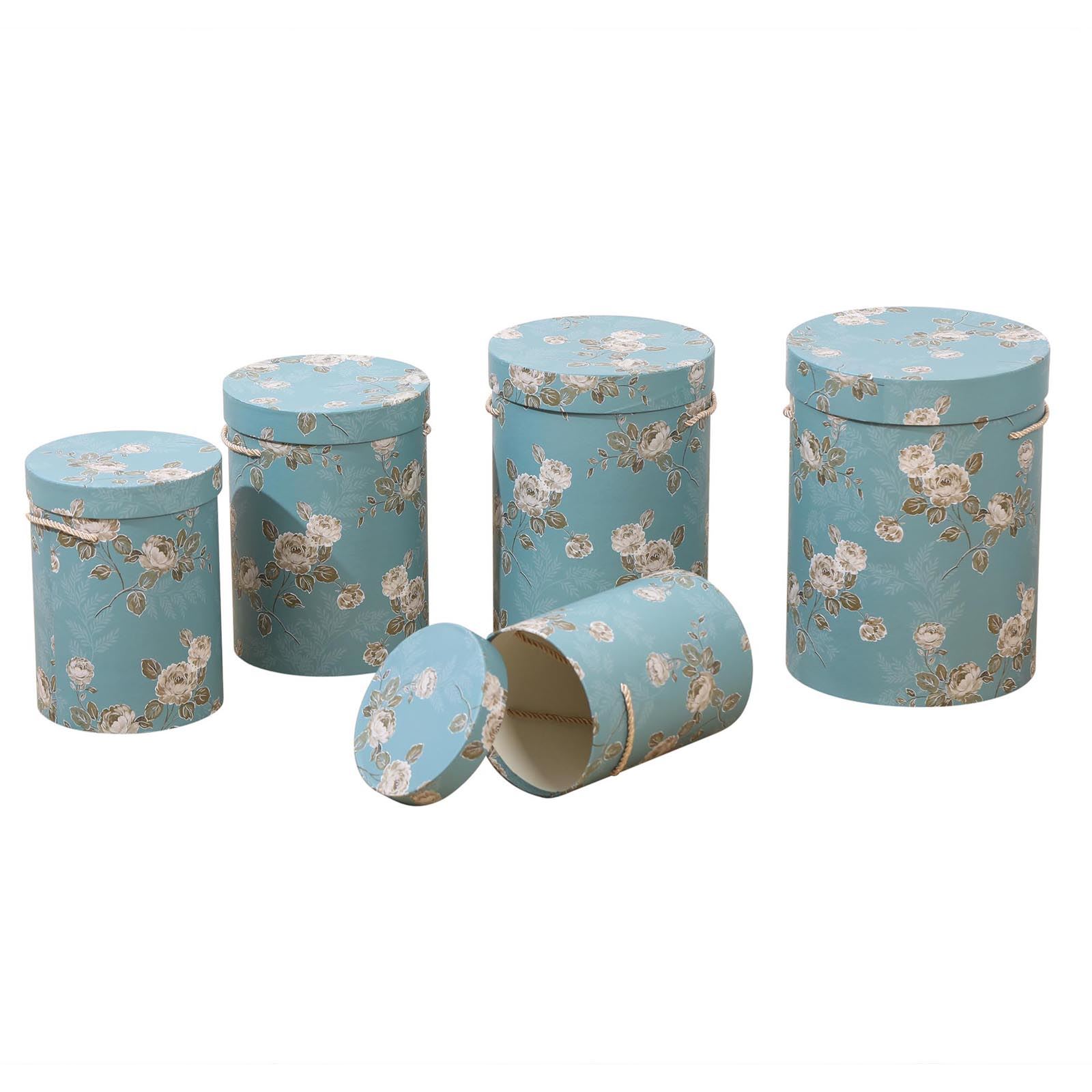 Tall Hat Box Nesting Gift Sets! Premium Flower Boxes WITH CARRY HANDLES! Stack - Picture 13 of 22