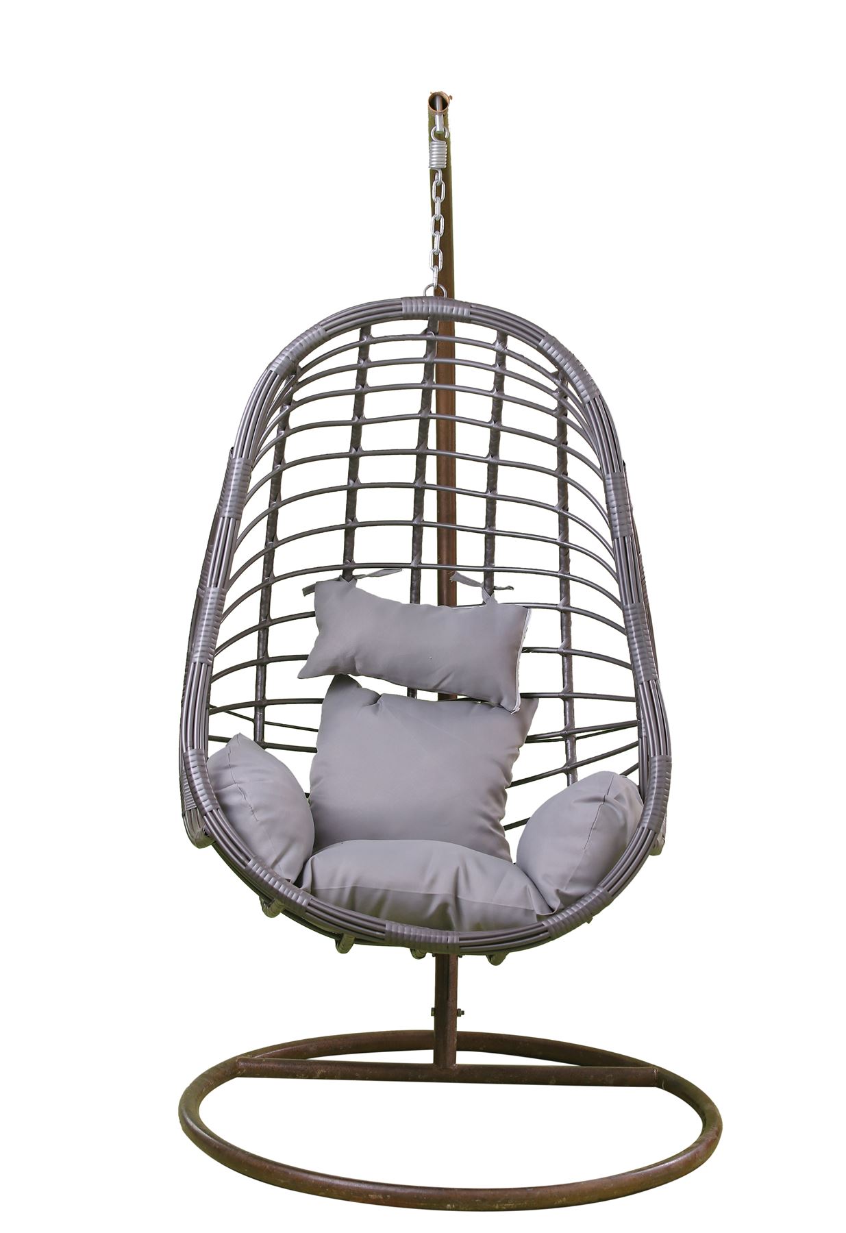 Outdoor Egg Chair Swing SET- Rattan Cocoon Swing Garden Seat COMPLETE
