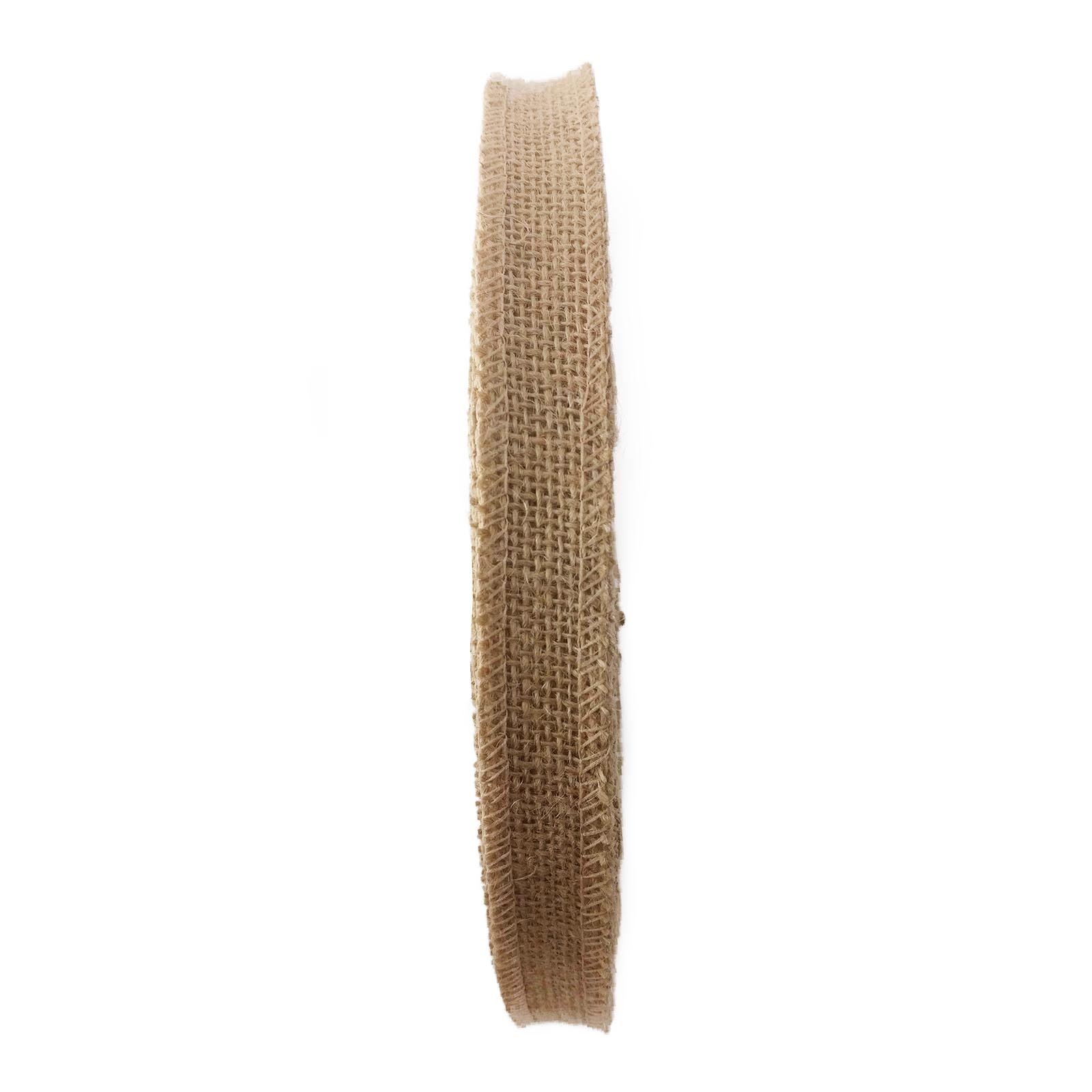 Overlocked Natural Hessian Ribbon - Premium 2cm - 10cm Jute Burlap Vintage - Picture 4 of 17