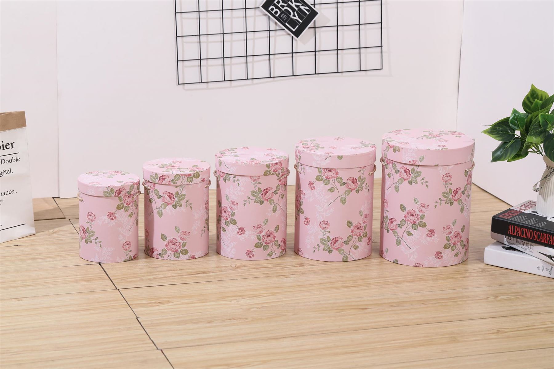 Tall Hat Box Nesting Gift Sets! Premium Flower Boxes WITH CARRY HANDLES! Stack - Picture 12 of 22