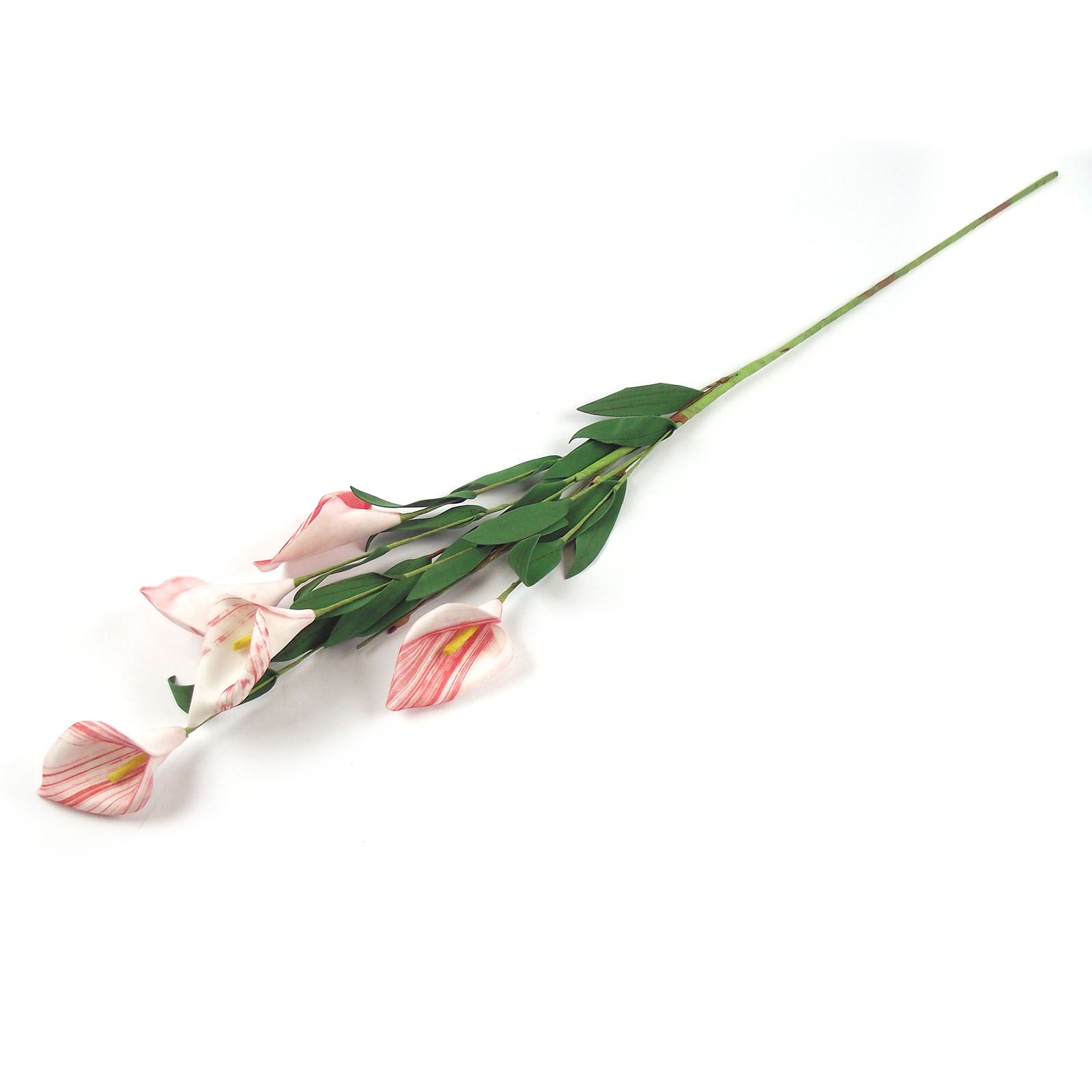 5 Kopf gestreifte Calla Lilie Spray - Kunstblumen Basteln gefälschter Stiel - Bild 5 von 5