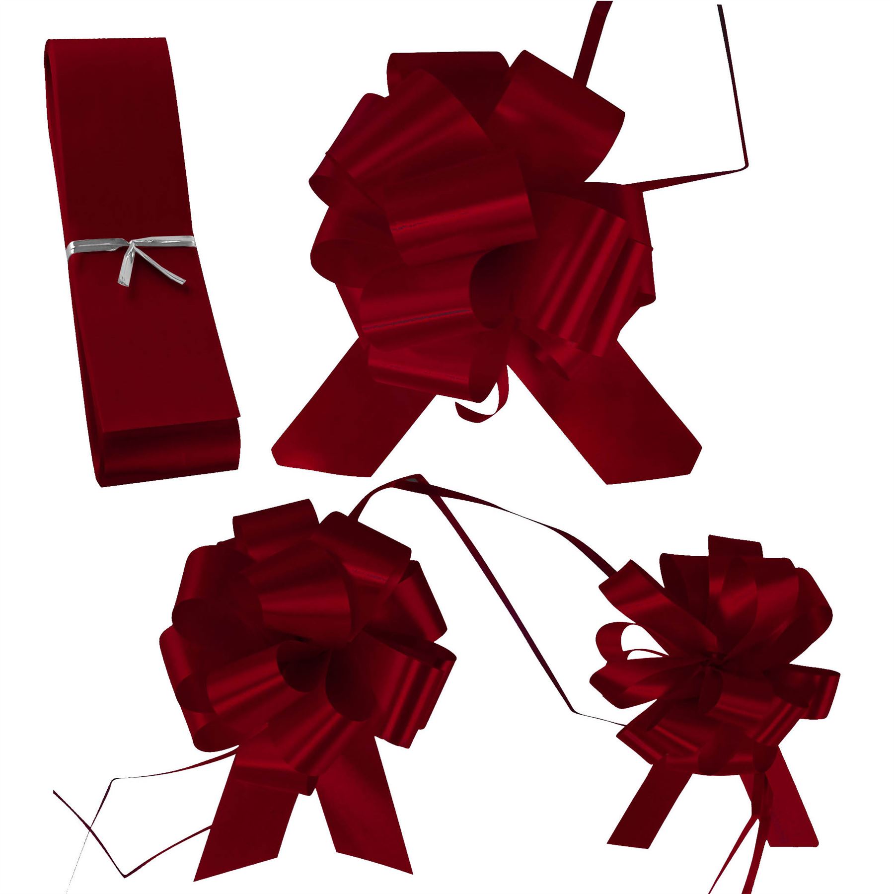 40x PP Pull Bows - 18mm 30mm 50mm - Florist Pullbows Ribbon Car Wedding Pompom - Picture 14 of 102