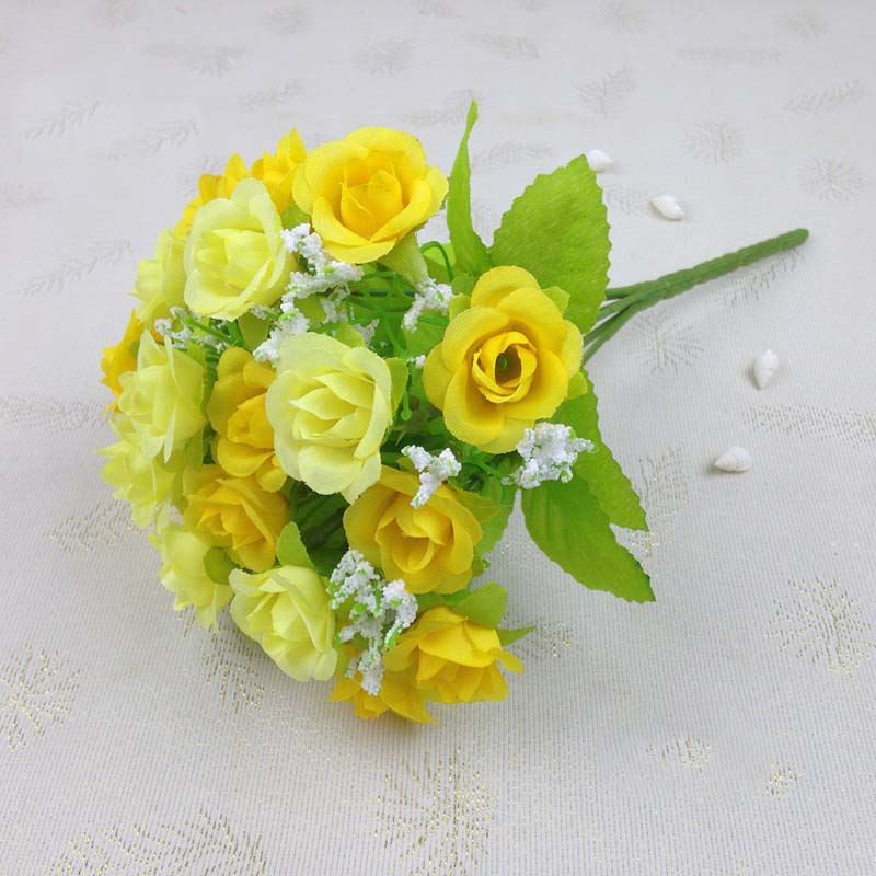 21 Head TwoTone Mini Rose Bouquet Bunch Artificial Flowers - Picture 16 of 18