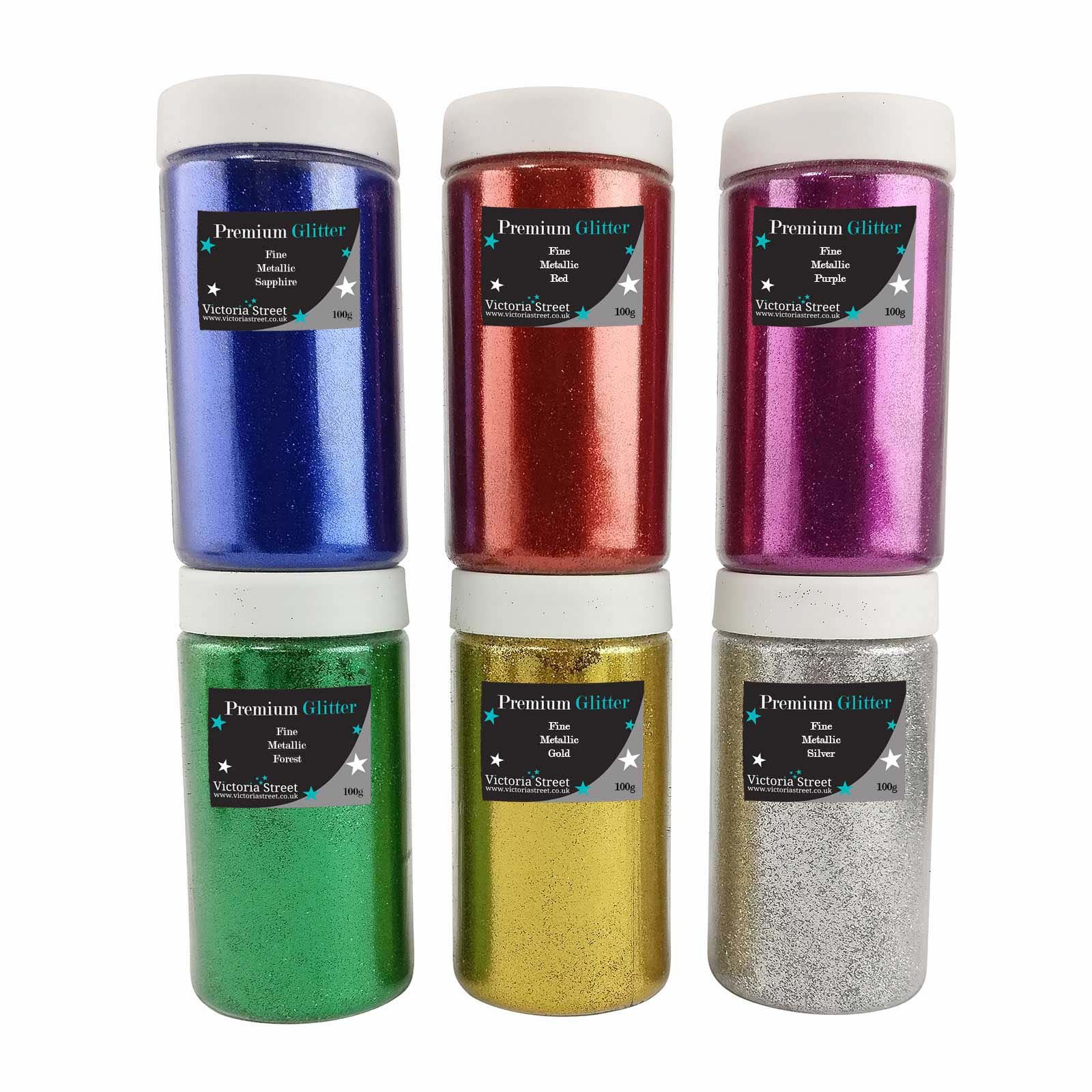 Set of 100g Fine Glitter Shakers - Premium Grade Dust Free Craft Wine Glass - Picture 4 of 4