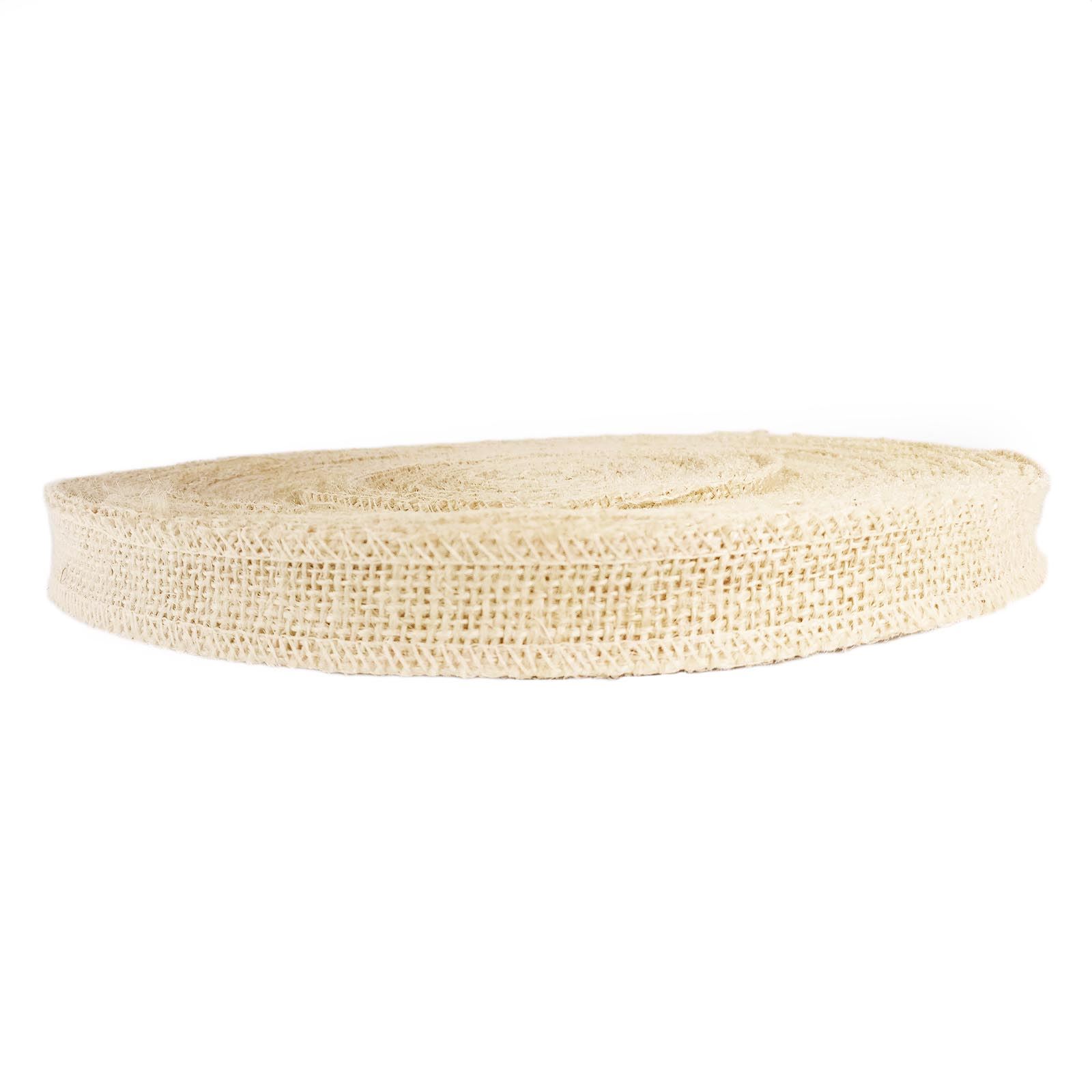 Overlocked Natural Hessian Ribbon - Premium 2cm - 10cm Jute Burlap Vintage - Picture 3 of 17