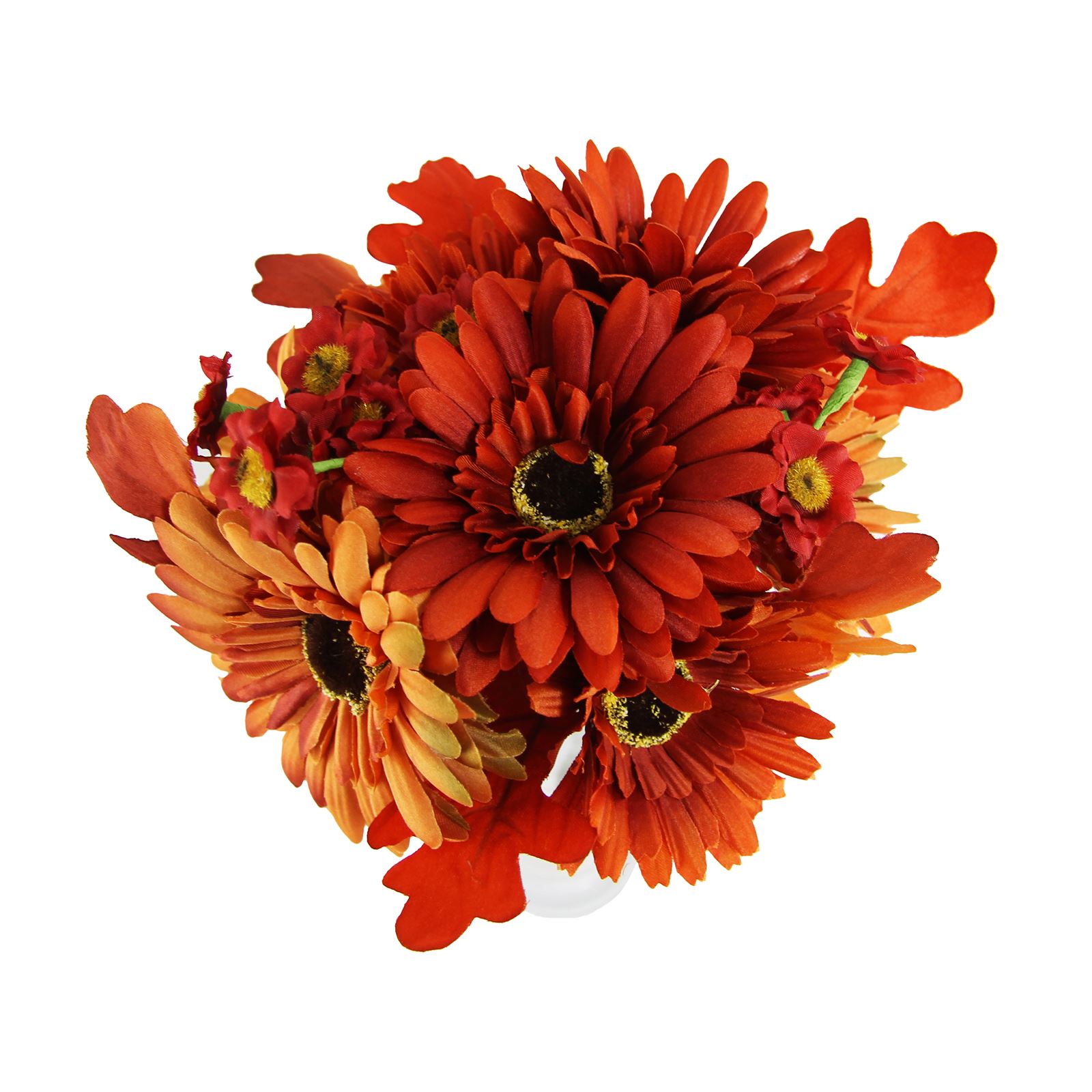 Paquete Gerbera atado a mano - corbata de mano artificial flores falsas tallos ramo de flores - Imagen 15 de 15