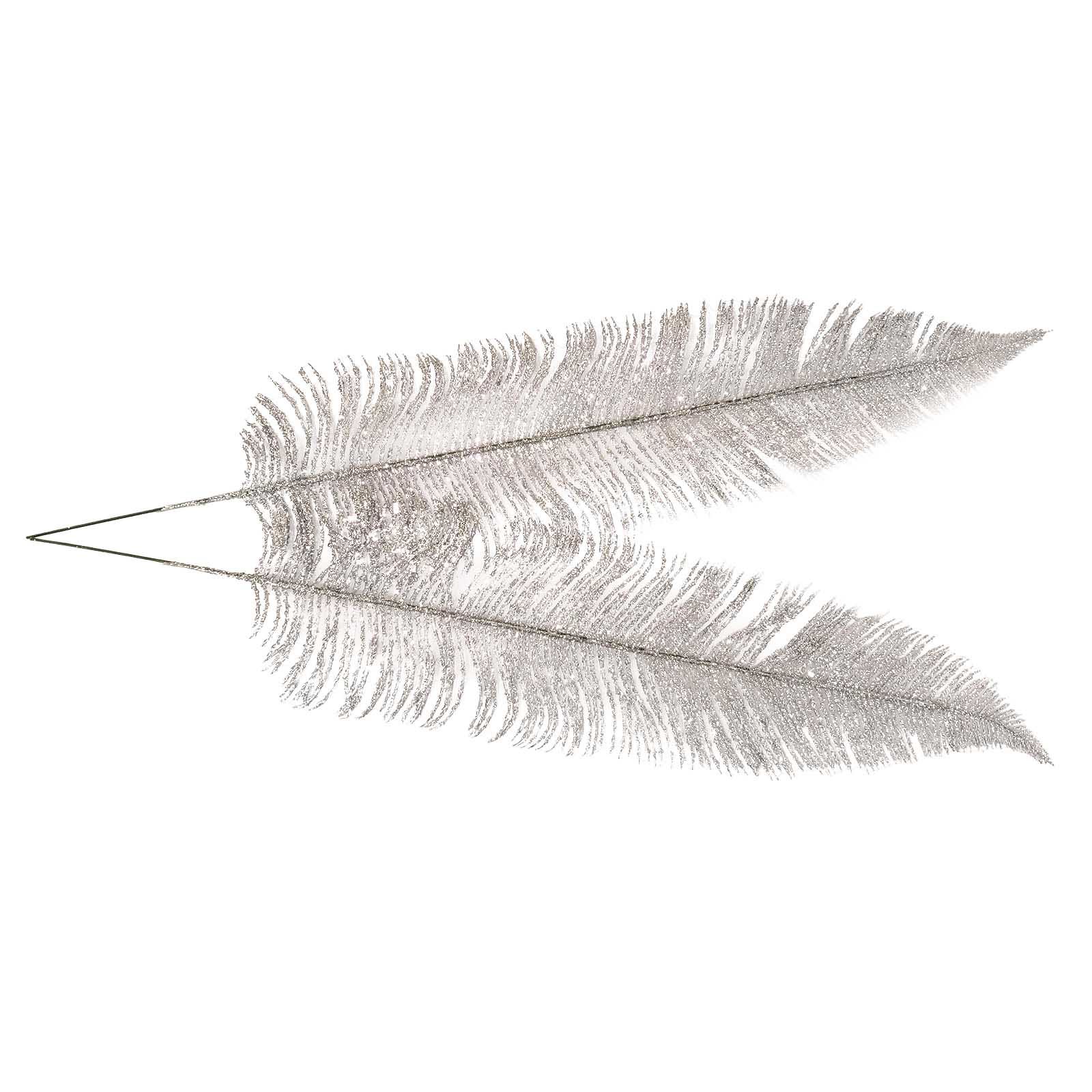 2x Large Heavy Glittered Spiky Feather Leaf - Glittery Flowers Home Decor Fake - Picture 14 of 15