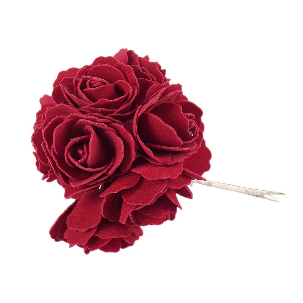Bündel 10 5cm offene Schaumrosen - künstliche Seidenblumen Hochzeit Handarbeit - Bild 8 von 12