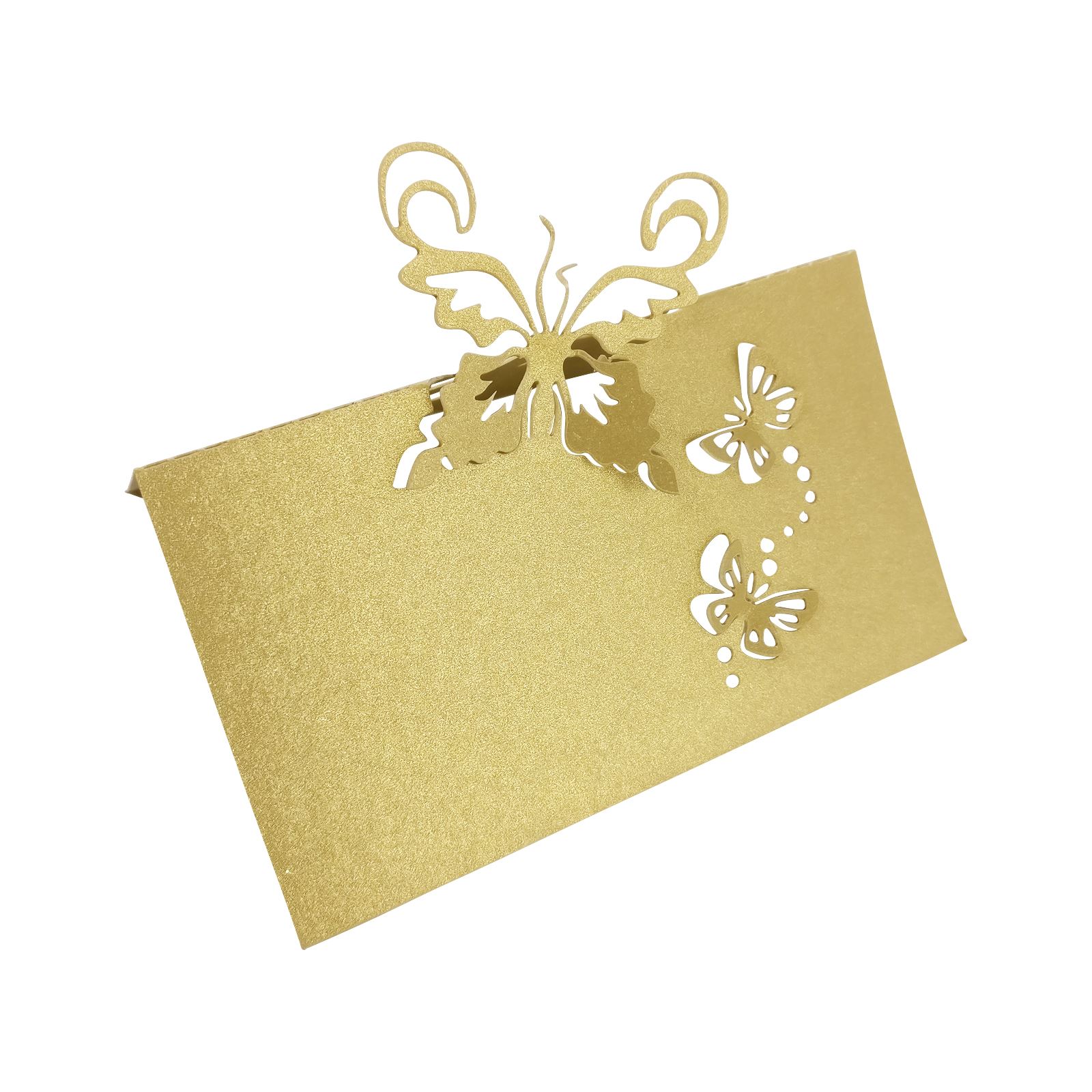 Butterfly Laser Cut Place Cards - Pearlised Card Metallic Name Card Wedding - Picture 3 of 5