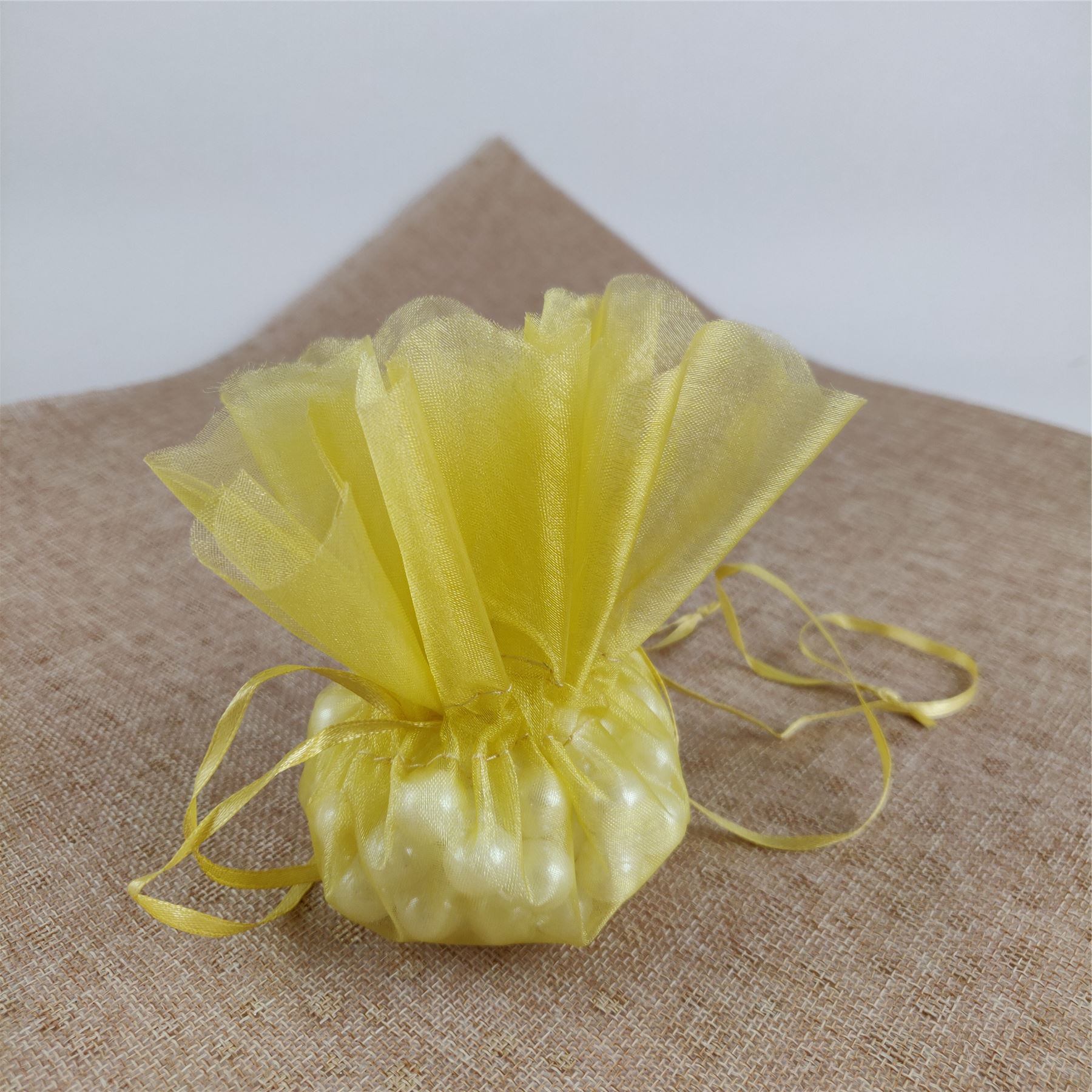Cordón Flor Top Bolsa Favor - Velo Organza Bolso Boda Dulces - Imagen 5 de 11