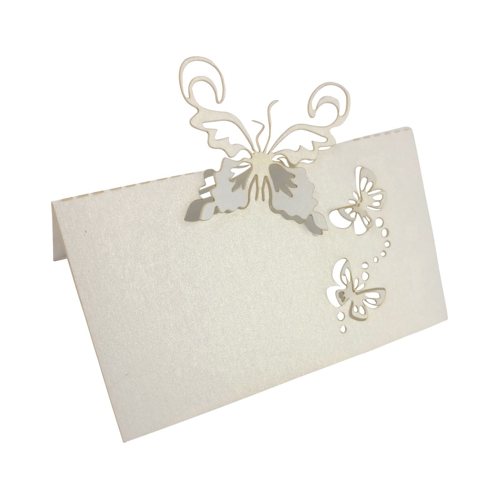 Butterfly Laser Cut Place Cards - Pearlised Card Metallic Name Card Wedding - Picture 5 of 5