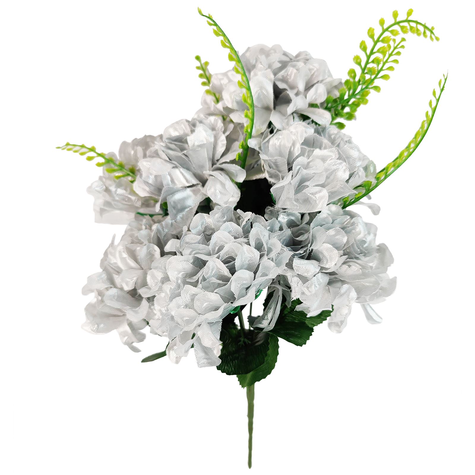 7 Head Glitter Mum Bouquet - Bling Artificial Silk Flowers Home Craft Funeral - Picture 10 of 17