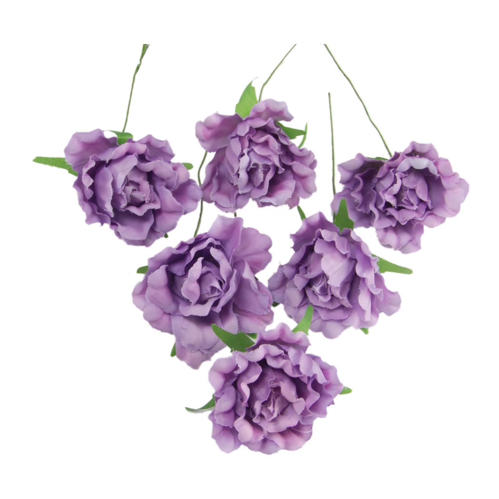 Soft Touch Bunch of 6 Frilly Flowers - Small Crafts Cards Scrapbooking - Picture 5 of 9