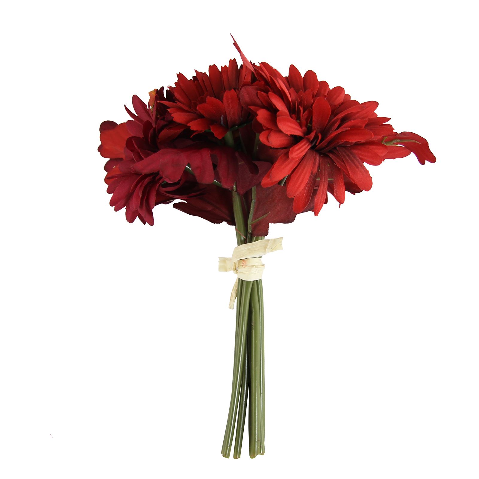 Paquete Gerbera atado a mano - corbata de mano artificial flores falsas tallos ramo de flores - Imagen 11 de 15