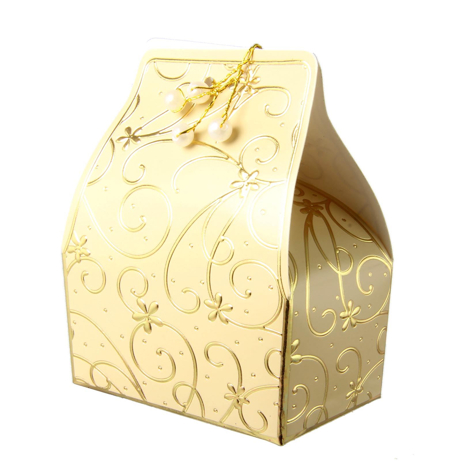 50x Cajas de Favor de Lujo con Estampado en Lámina - Boda Oro Plata Dulces - Imagen 6 de 12