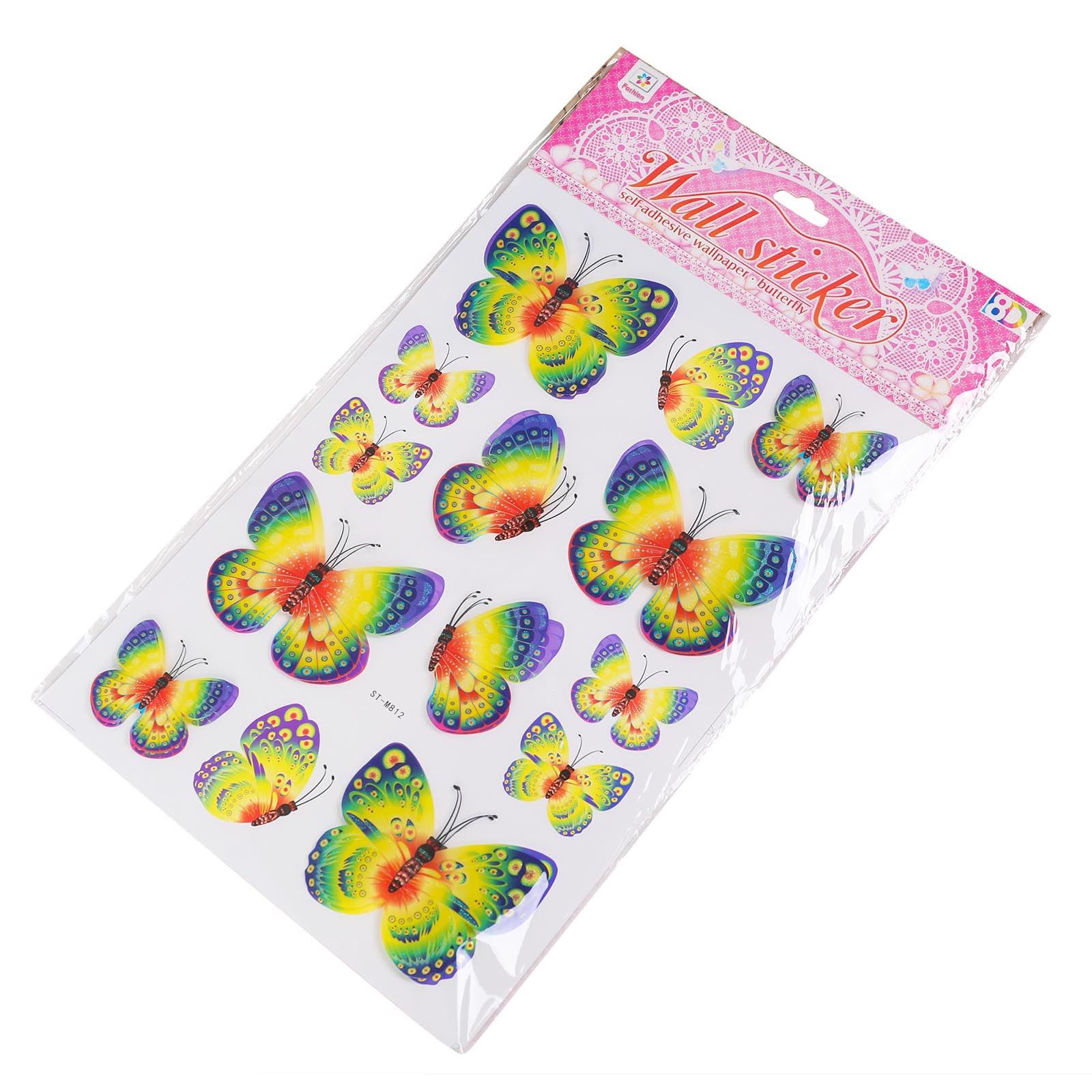 Large 3D Fluttering Butterfly Stickers - Kids Wedding Home Decoration Crafting - Picture 6 of 12