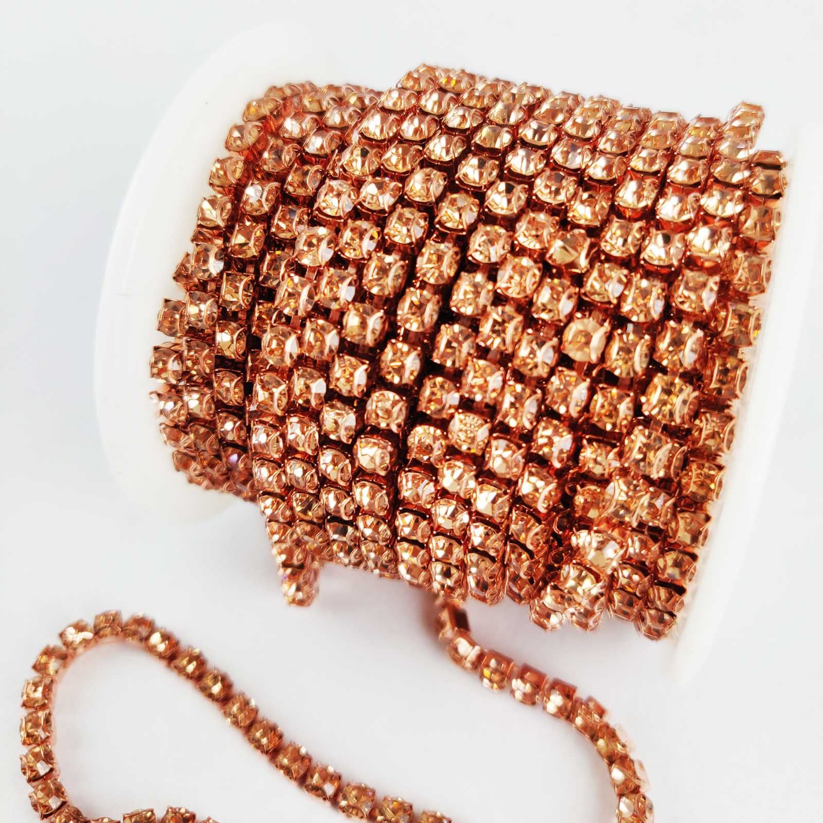 SS16 Oro Rosa y Cadenas de Estrás Iridiscentes Cristal Diamante - Imagen 6 de 6