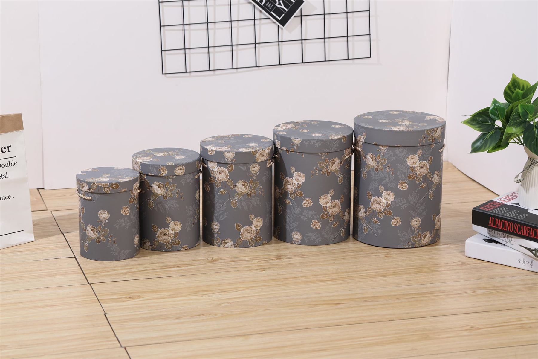 Tall Hat Box Nesting Gift Sets! Premium Flower Boxes WITH CARRY HANDLES! Stack - Picture 10 of 22