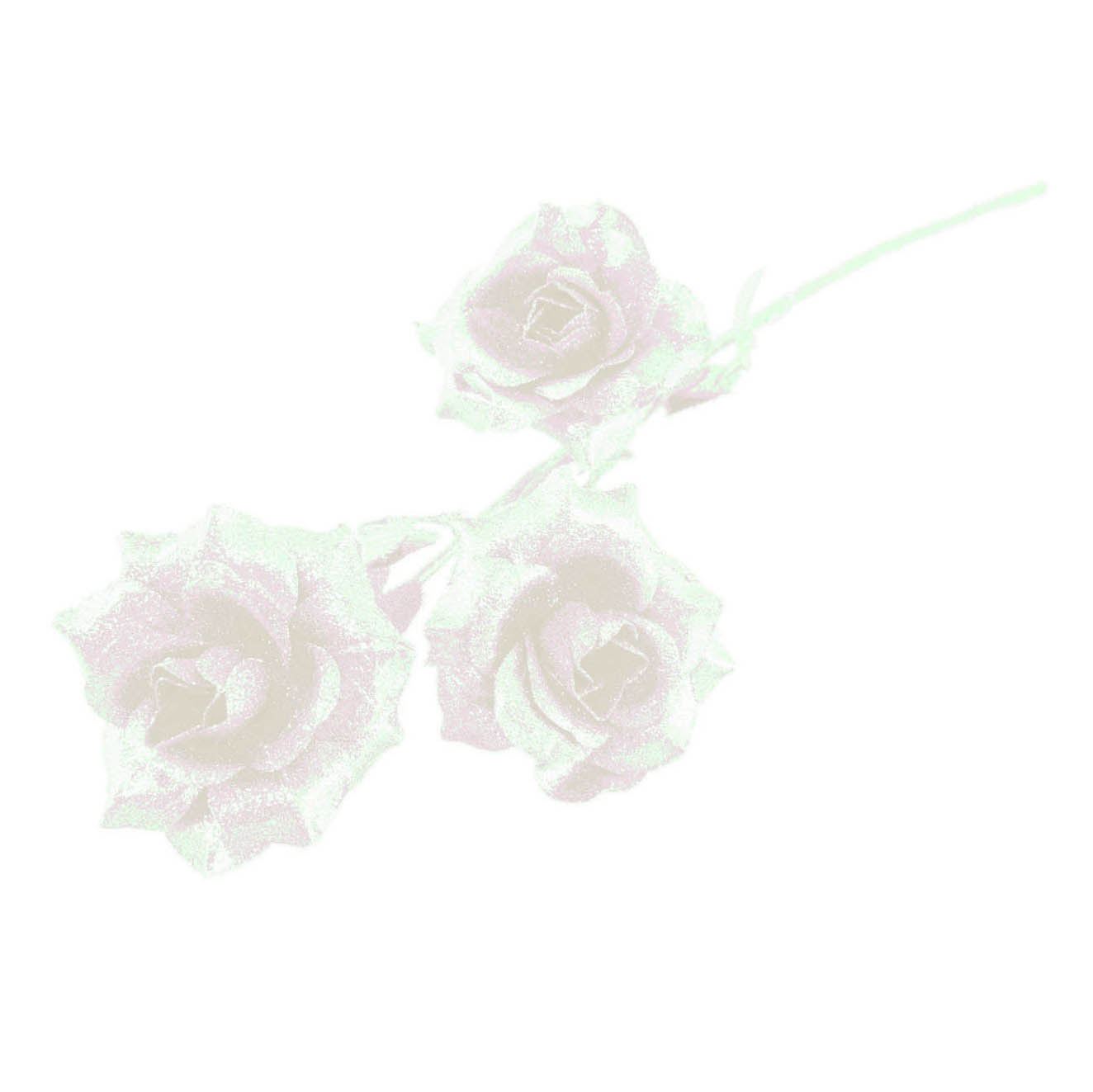 Heavy Glittered 3 Head Rose Spray - Artificial Glitter Glittery Flowers Fake - Picture 66 of 69