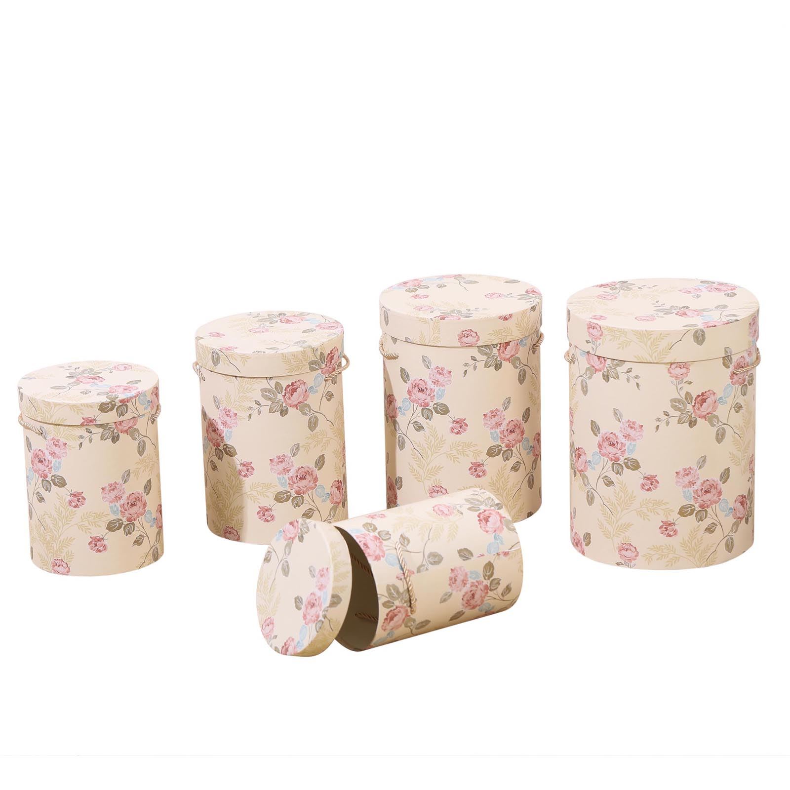 Tall Hat Box Nesting Gift Sets! Premium Flower Boxes WITH CARRY HANDLES! Stack - Picture 8 of 22