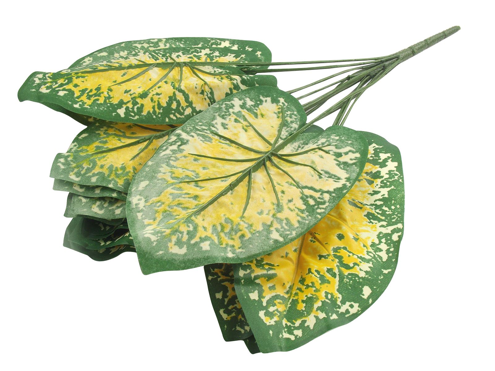 Bunch of 14 Large Artificial Leaves Foliage Flowers Tropical Fake Silk