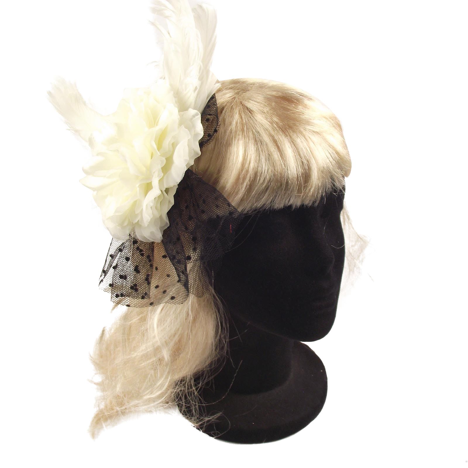 Pieza fascinadora de cabeza de avestruz burlesque pluma y diamante elegante vestido de boda - Imagen 5 de 8