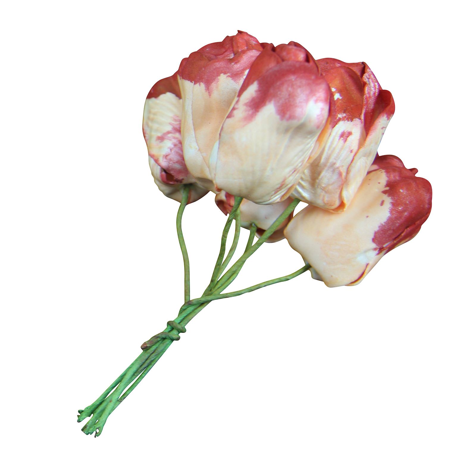 Bunch of 6 Foam Tulips Artificial Silk Flowers Mini Bunch Bouquet