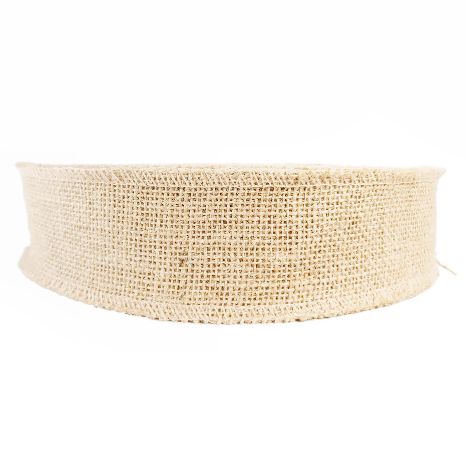 Overlocked Natural Hessian Ribbon - Premium 2cm - 10cm Jute Burlap Vintage - Picture 9 of 17