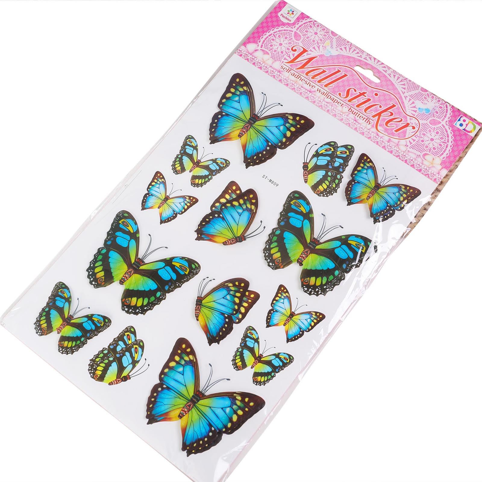 Large 3D Fluttering Butterfly Stickers - Kids Wedding Home Decoration Crafting - Picture 4 of 12