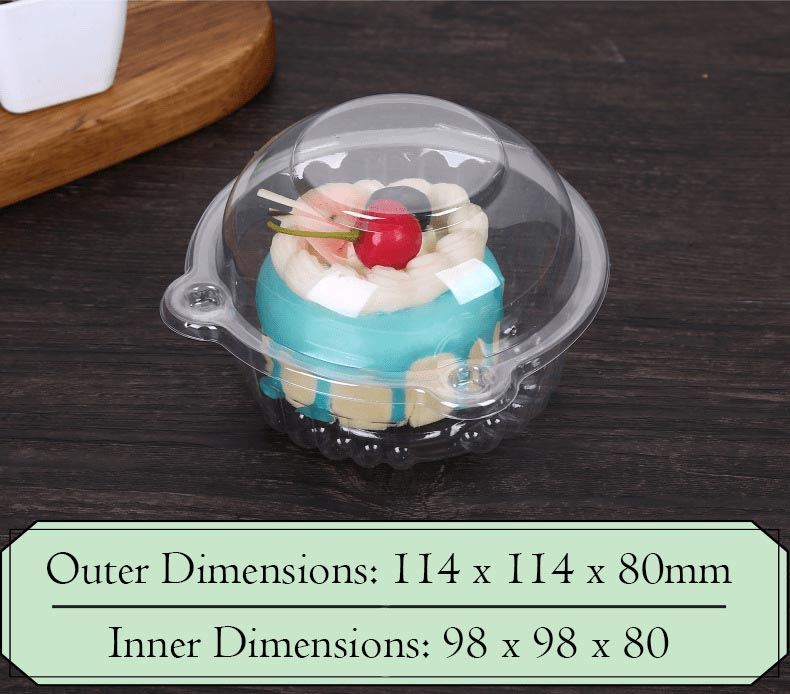 Transparent Cupcake Pod Clam Boxes - Dessert Presentation Shell Clear - Picture 5 of 5