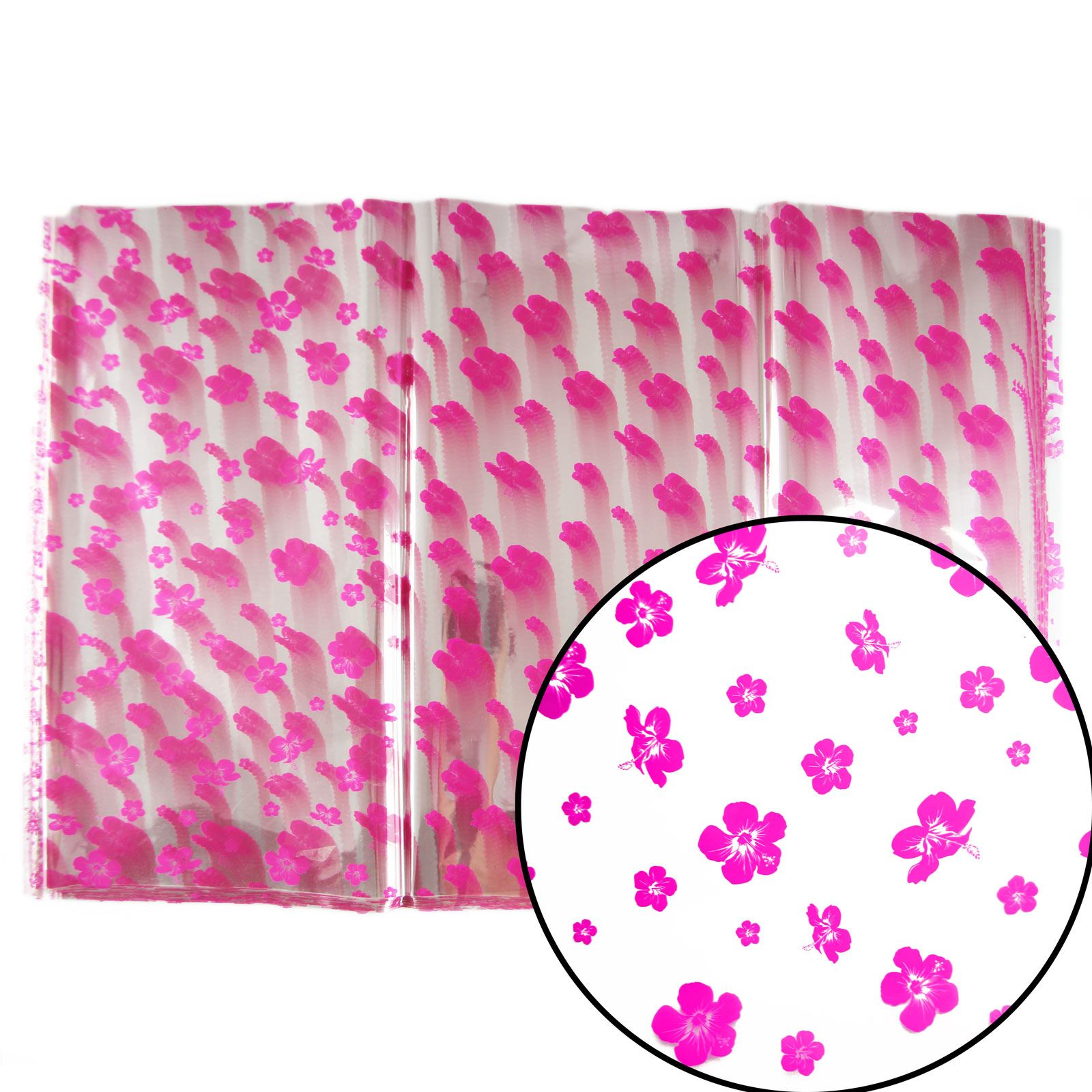 50*70cm Flower Print Cellophane Sheets! Clear Coloured Patterned Cello Wrap - Picture 4 of 7