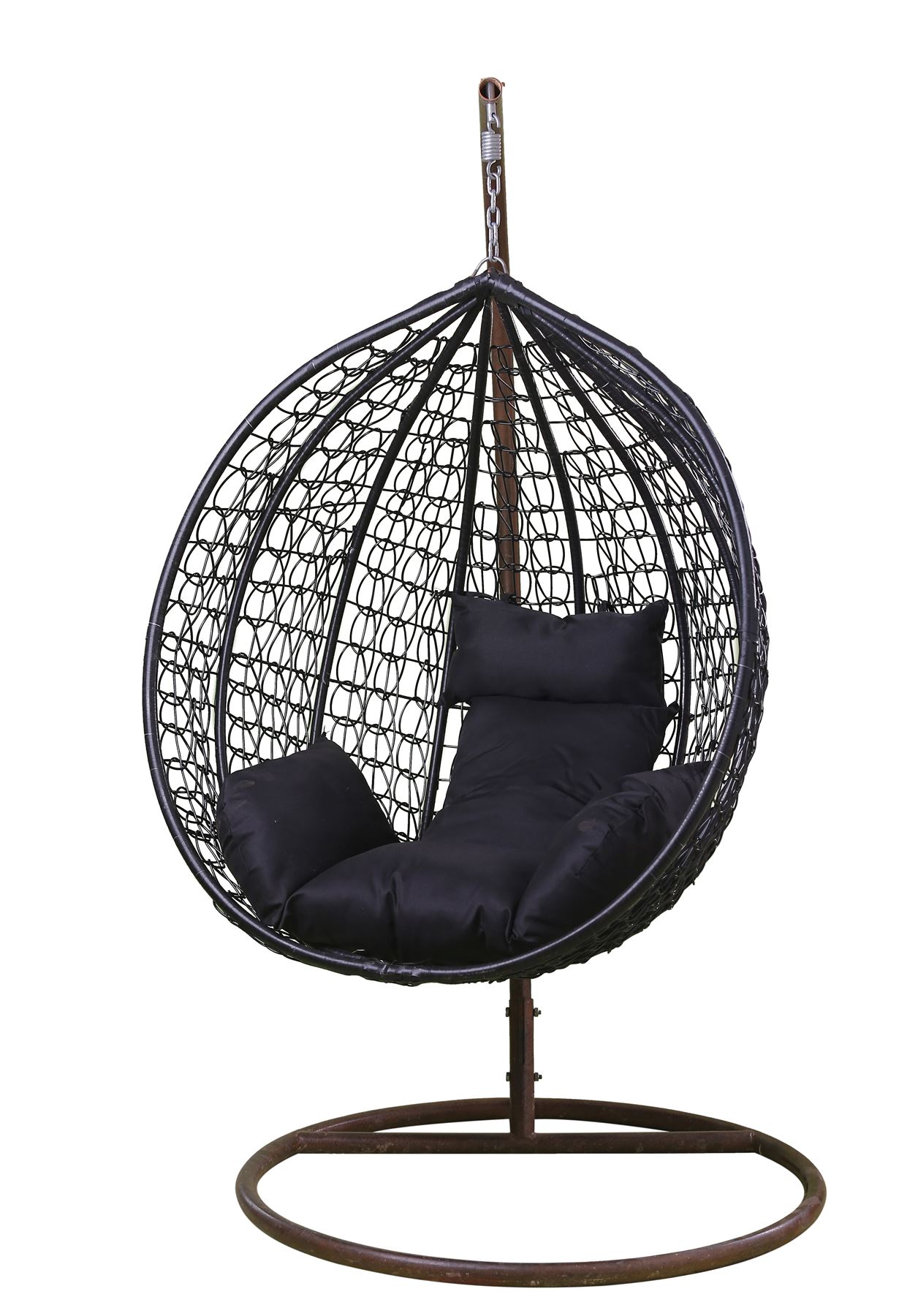 Outdoor Egg Chair Swing SET- Rattan Cocoon Swing Garden Seat COLLECT BLACKBURN