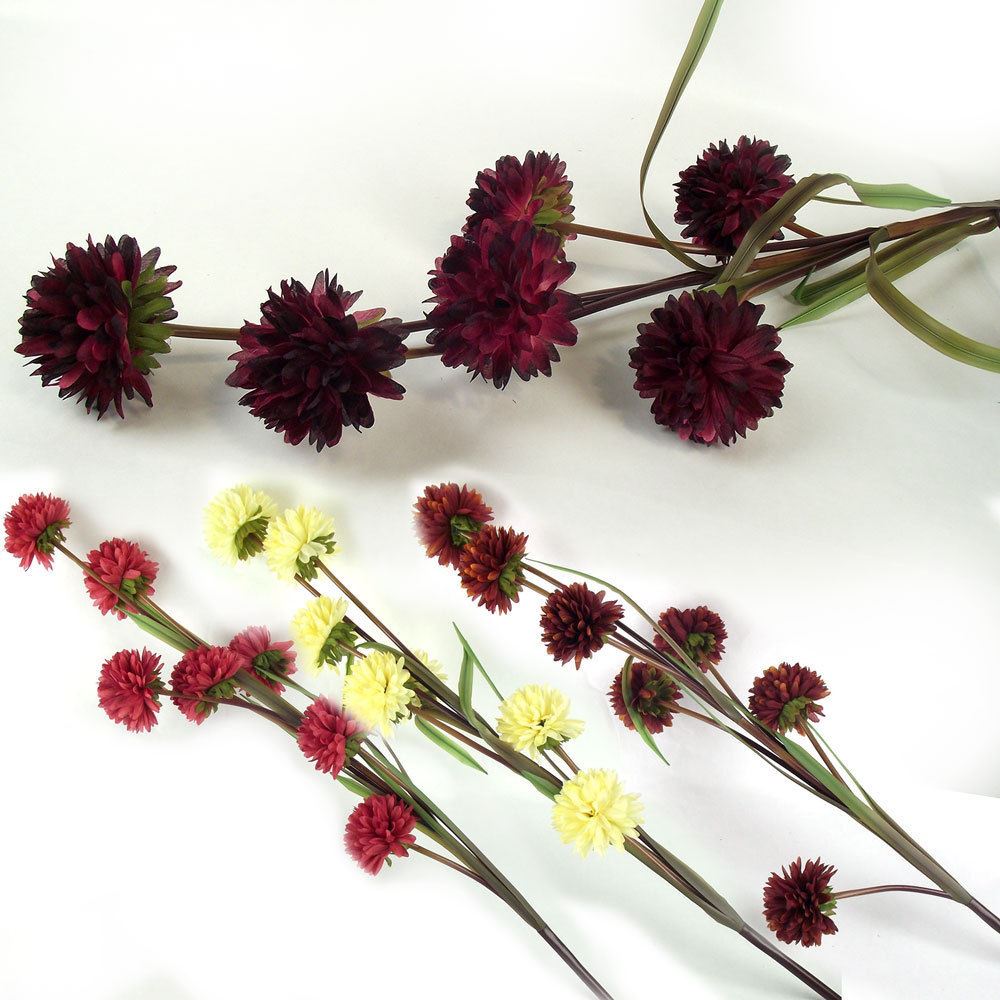 7 Head Ball Mum Flower Spray - Picture 4 of 5