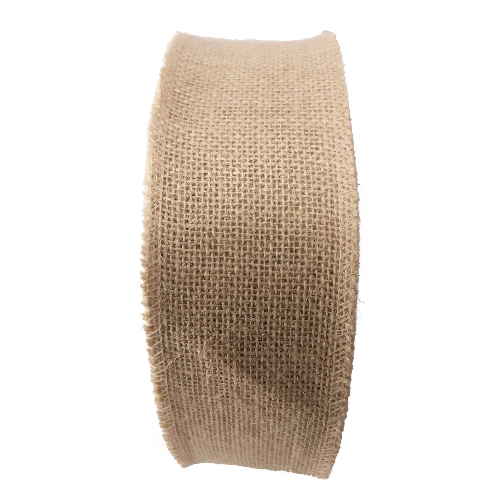 Overlocked Natural Hessian Ribbon - Premium 2cm - 10cm Jute Burlap Vintage - Picture 13 of 17