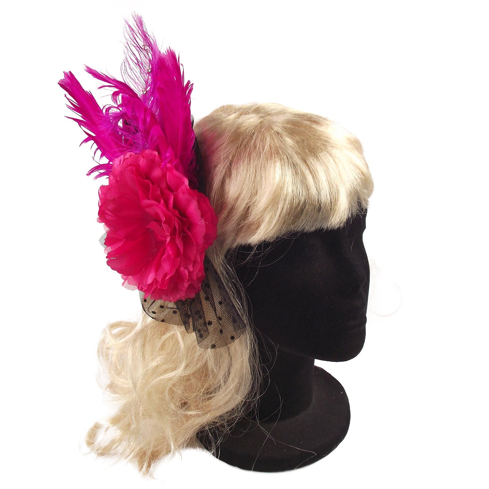 Pieza fascinadora de cabeza de avestruz burlesque pluma y diamante elegante vestido de boda - Imagen 4 de 8