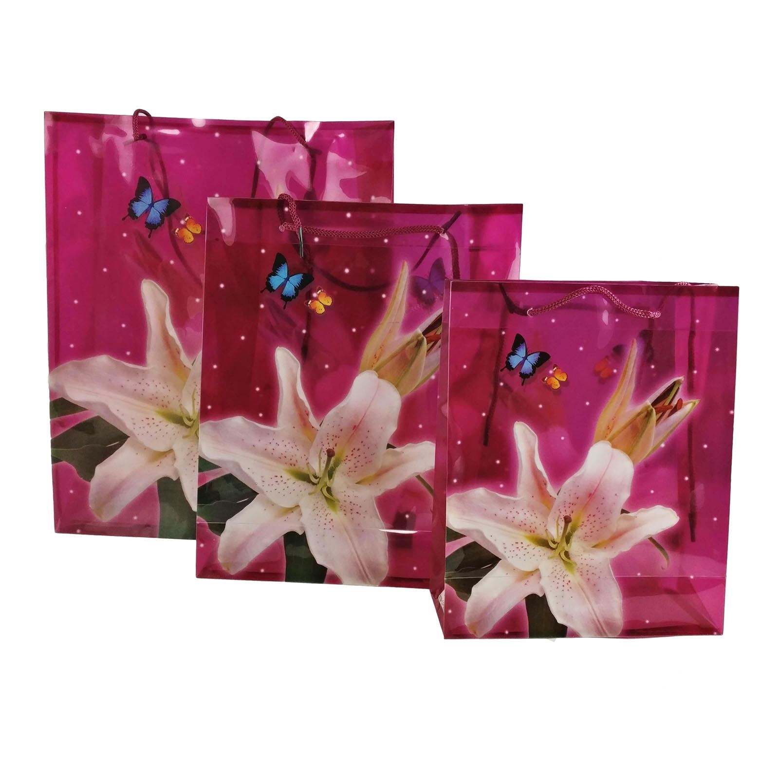 Translucent Jewel Gift Bags - Flower Print Premium See Through Reusable 3 Sizes - Picture 4 of 10