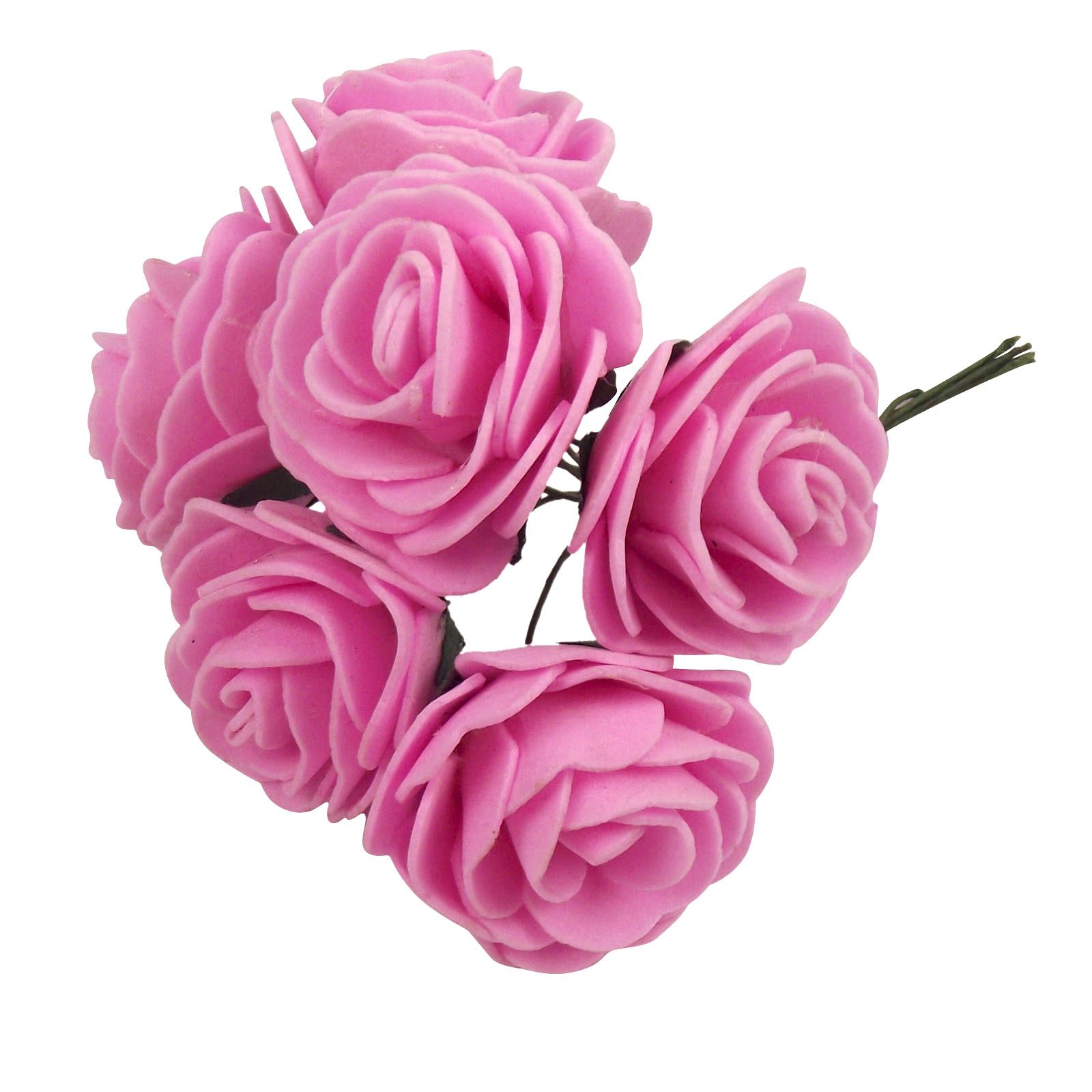 2x Bunches 4cm Small Foam Open Roses - Craft Buttonhole Small Mini Flowers - Foto 4 di 7