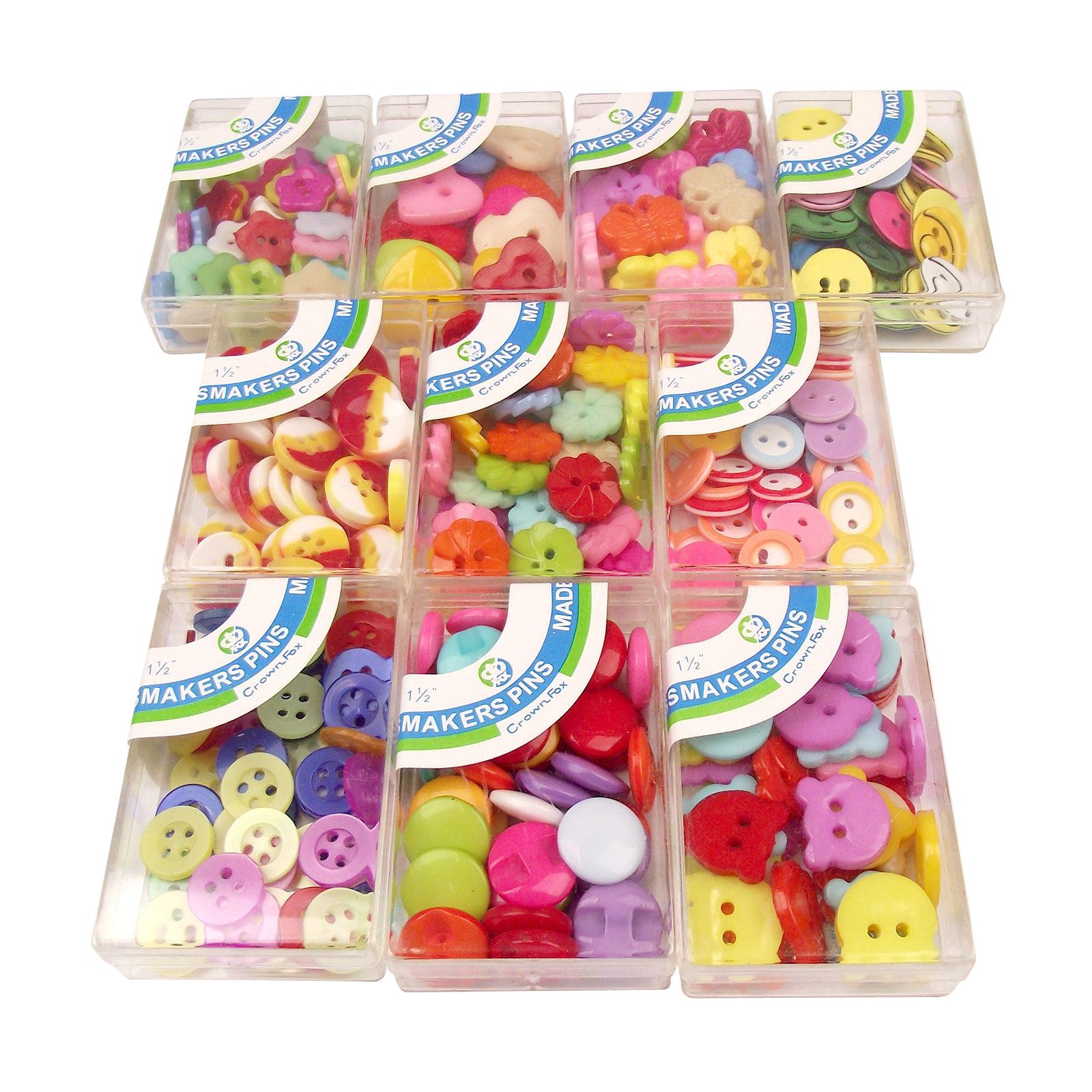 SECMITY 320-Piece Bulk Buttons For Crafts - Assorted 5 Sizes & Colors, 4-Hole Sewing Buttons In Organizer Box