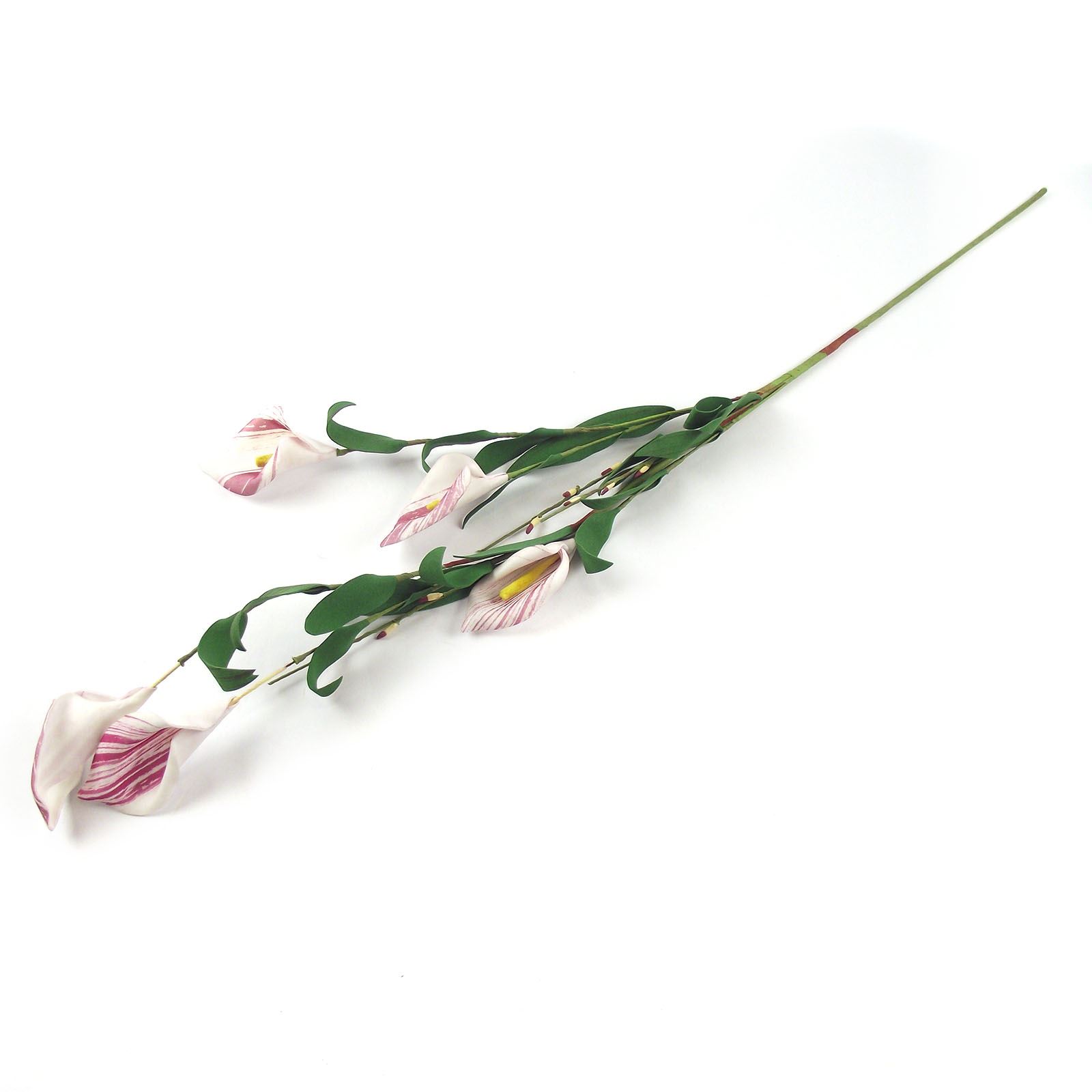 5 Kopf gestreifte Calla Lilie Spray - Kunstblumen Basteln gefälschter Stiel - Bild 4 von 5