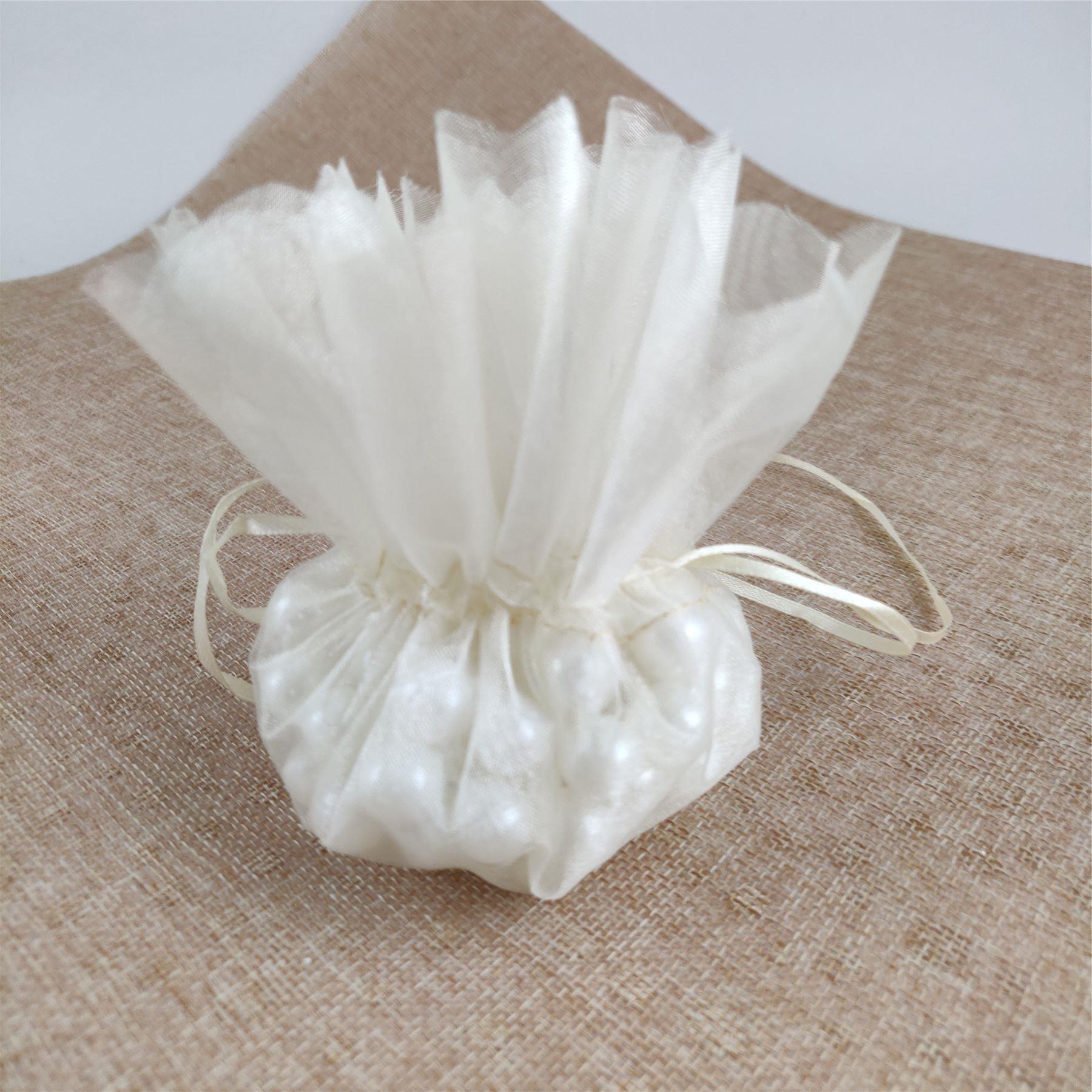 Cordón Flor Top Bolsa Favor - Velo Organza Bolso Boda Dulces - Imagen 10 de 11