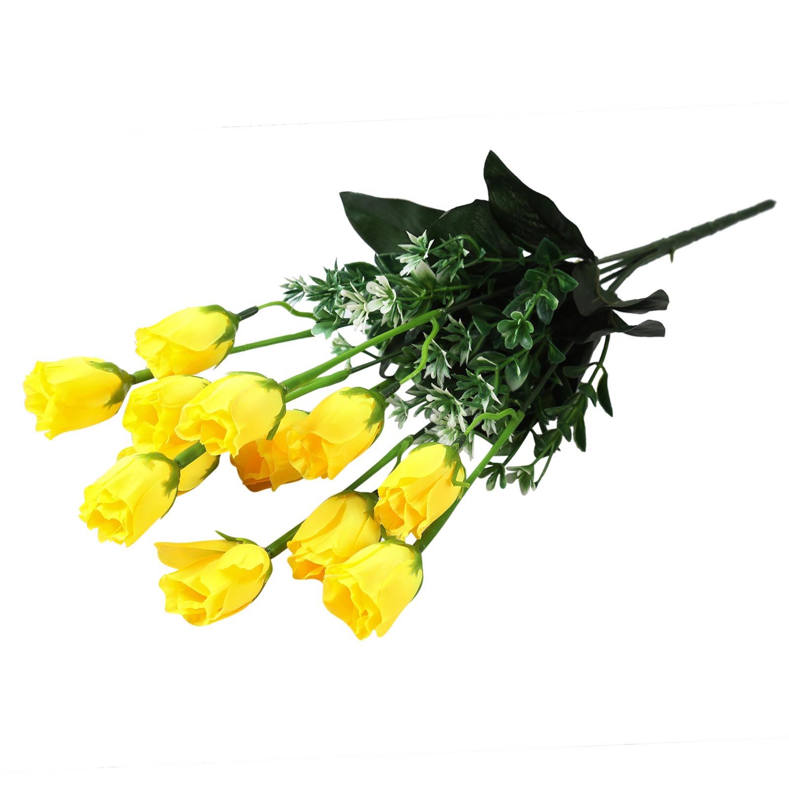 10 Kopf kleine Tulpe Rosenknospe Blumenstrauß - künstliche Seidenblumen - Bild 13 von 14