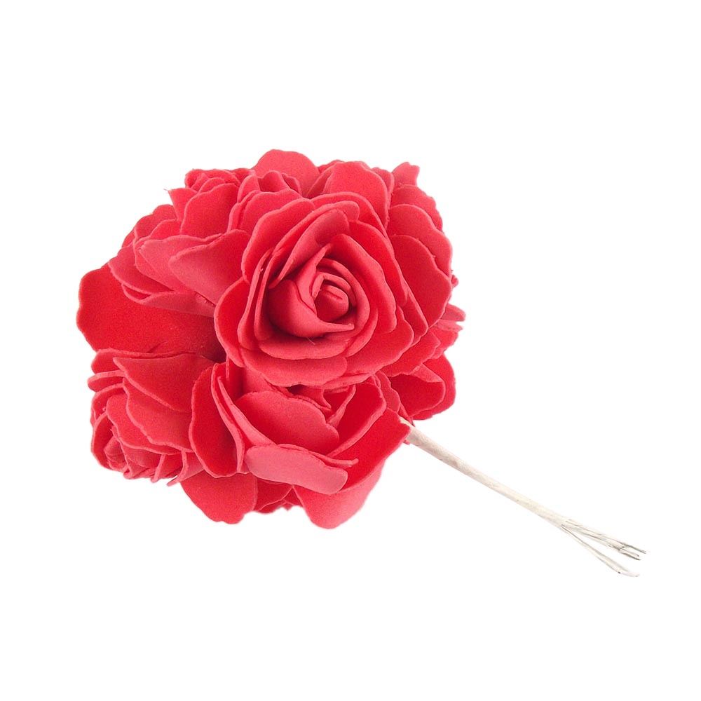 Bündel 10 5cm offene Schaumrosen - künstliche Seidenblumen Hochzeit Handarbeit - Bild 10 von 12