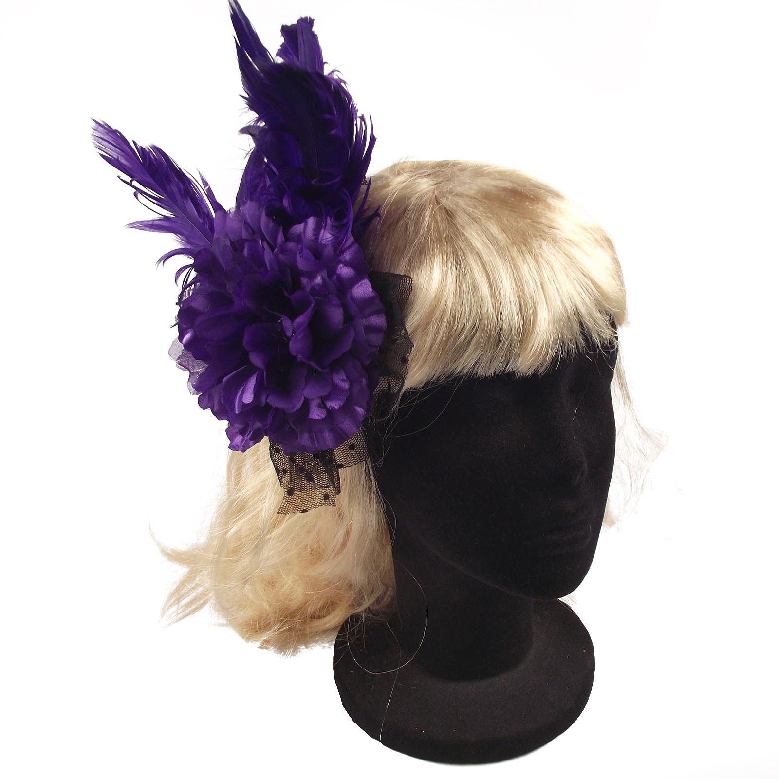 Pieza fascinadora de cabeza de avestruz burlesque pluma y diamante elegante vestido de boda - Imagen 6 de 8