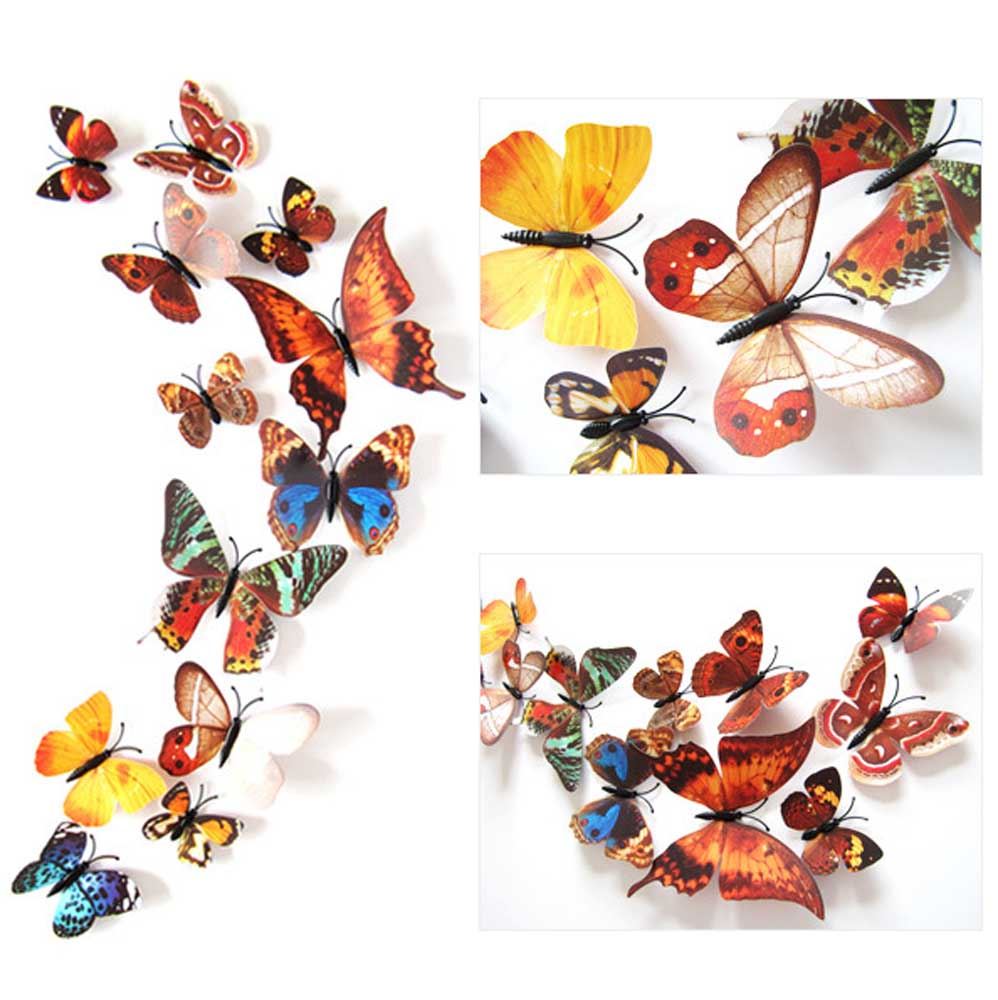 Mariposas aleteantes magnéticas 3D con pegatinas conjuntos temáticos multicolores falsos - Imagen 9 de 15