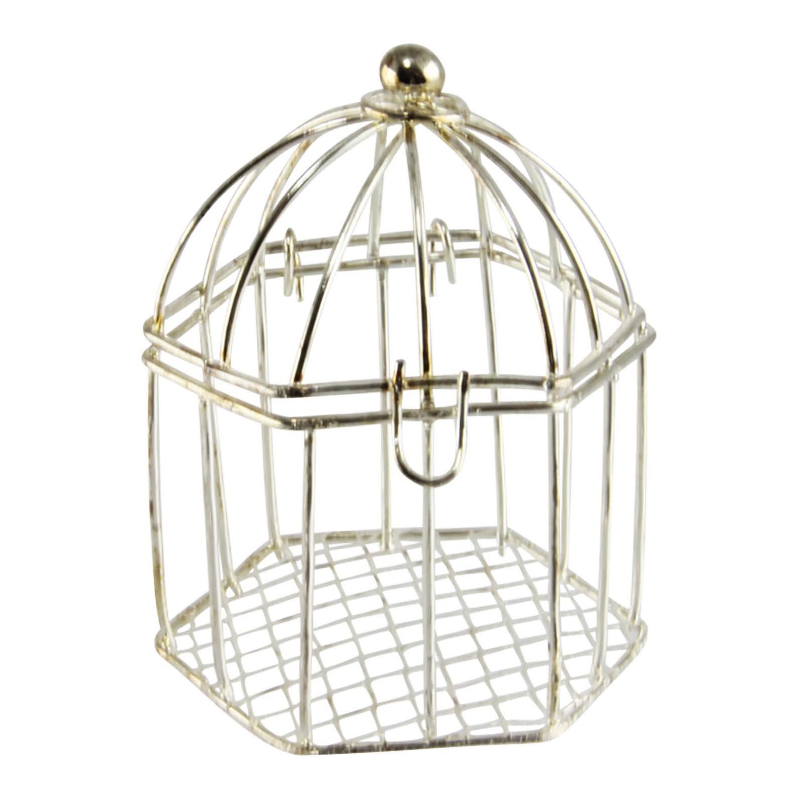 Mini Favour Bird Cages for Weddings in Ivory or White - Picture 3 of 4