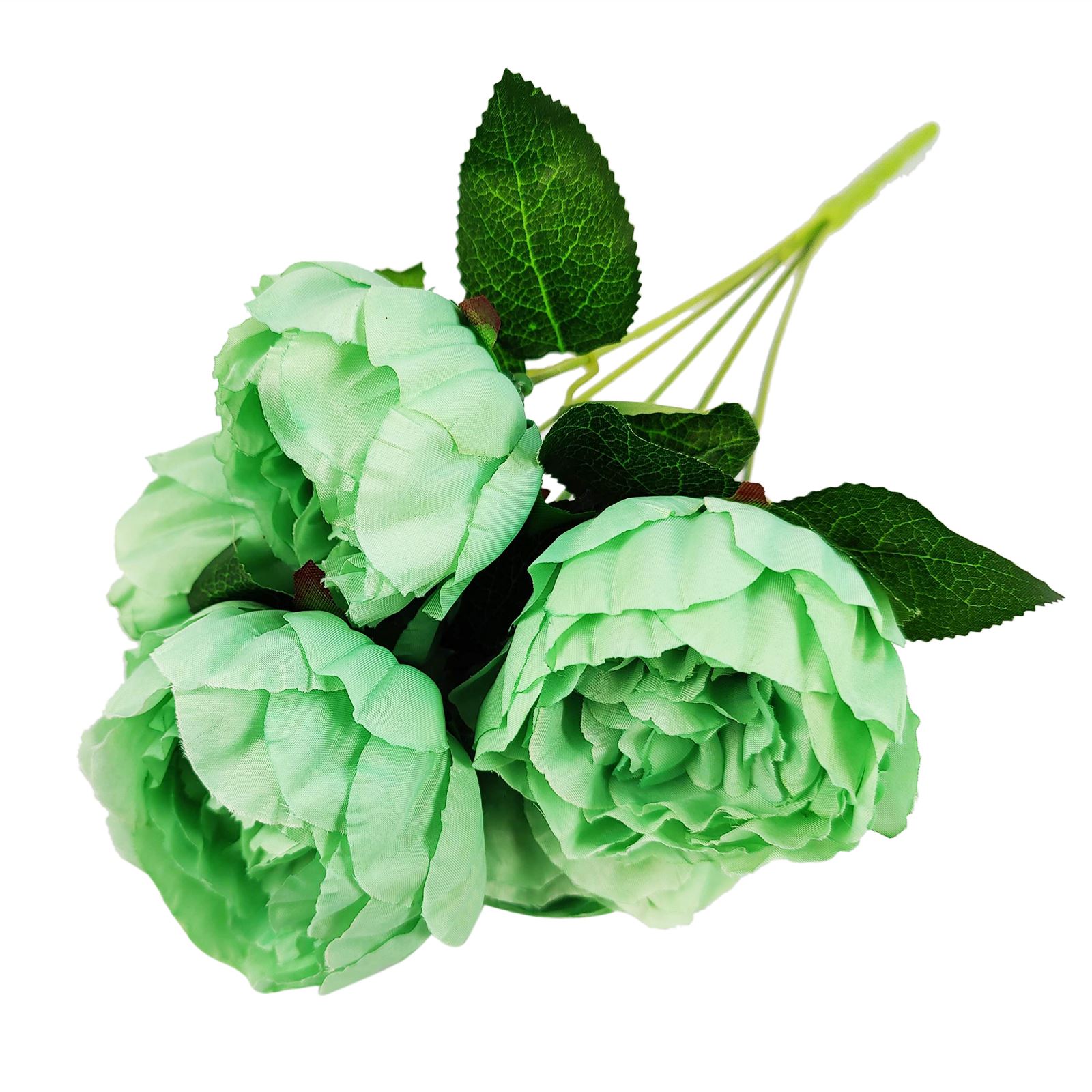Ramo de peonía grande de 5 cabezas - ramo artificial vintage brote boda - Imagen 6 de 14