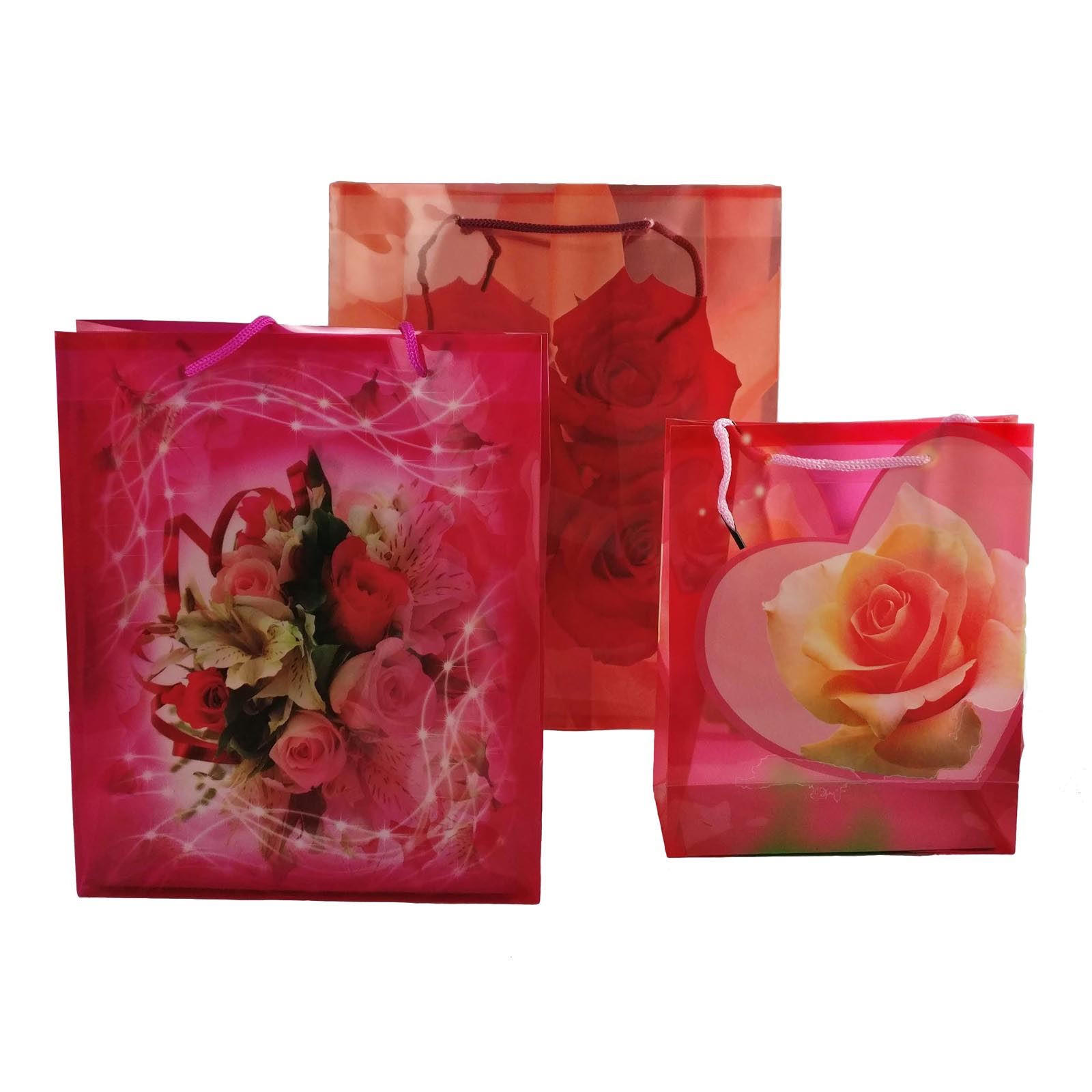 Translucent Jewel Gift Bags - Flower Print Premium See Through Reusable 3 Sizes - Picture 6 of 10