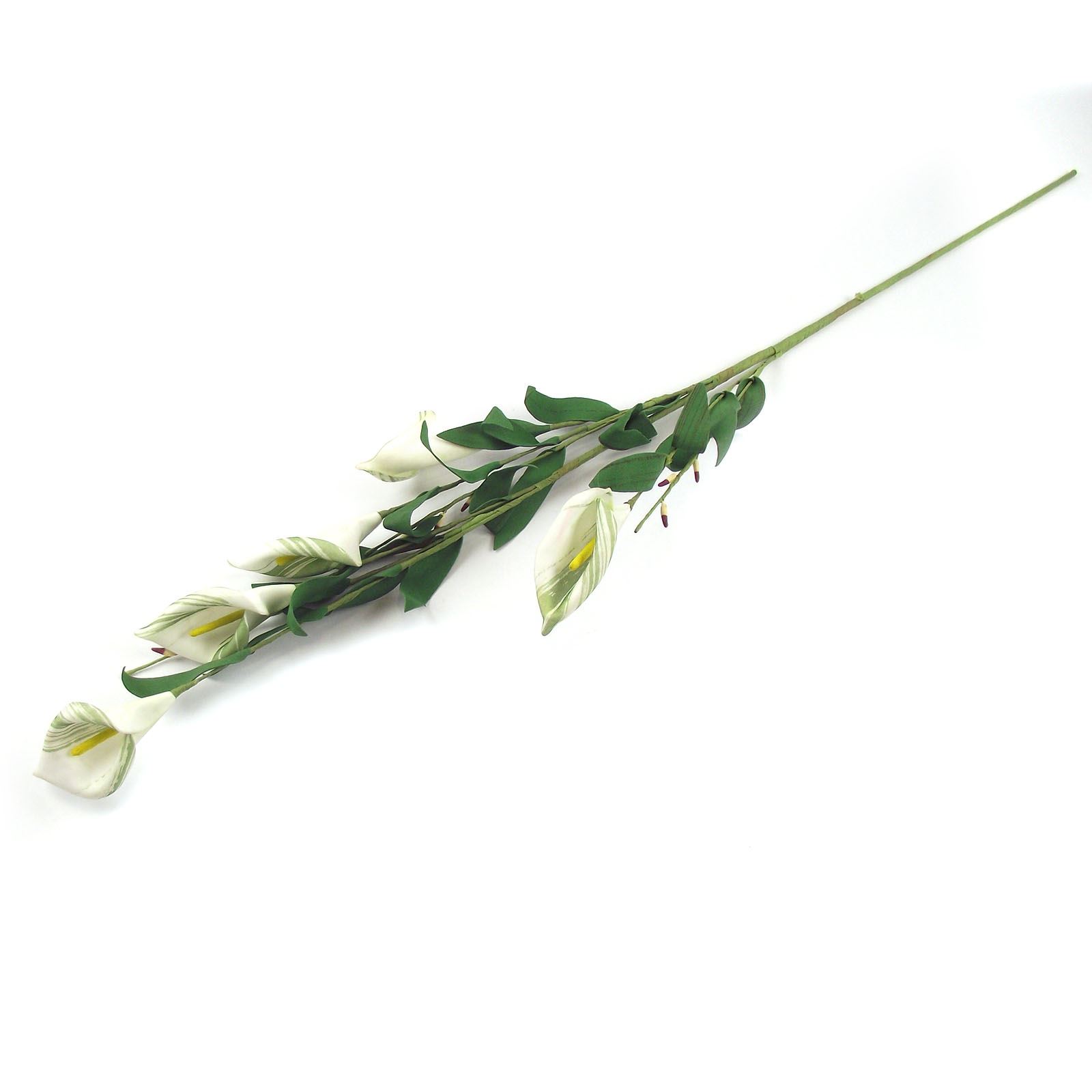 5 Kopf gestreifte Calla Lilie Spray - Kunstblumen Basteln gefälschter Stiel - Bild 2 von 5